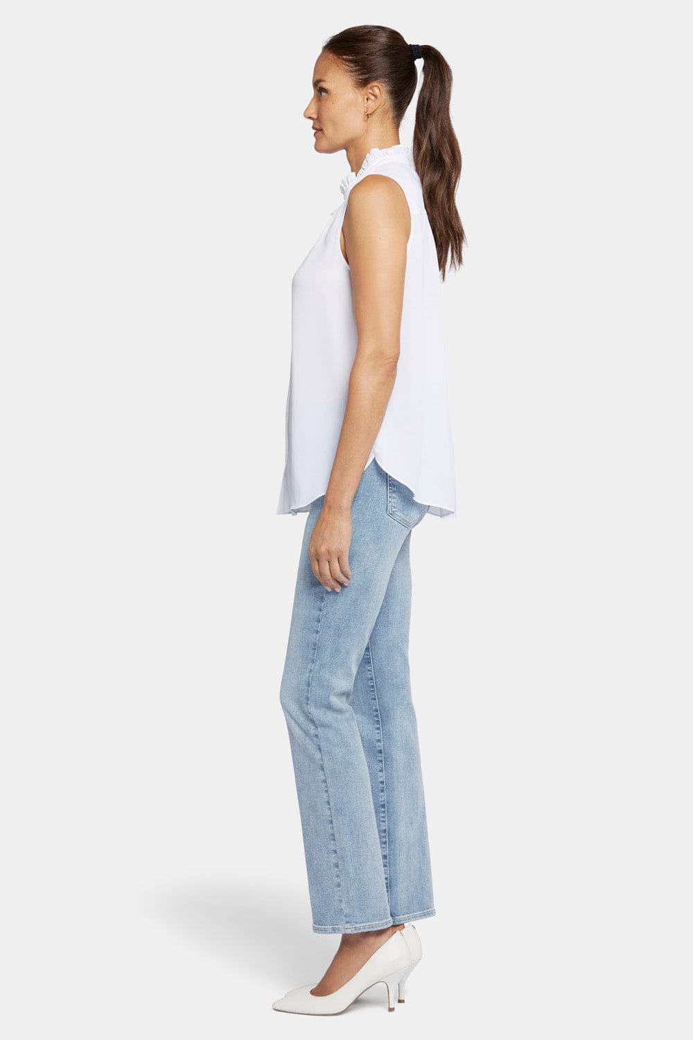 Sleeveless Ruffle Neck Blouse thumbnail 3