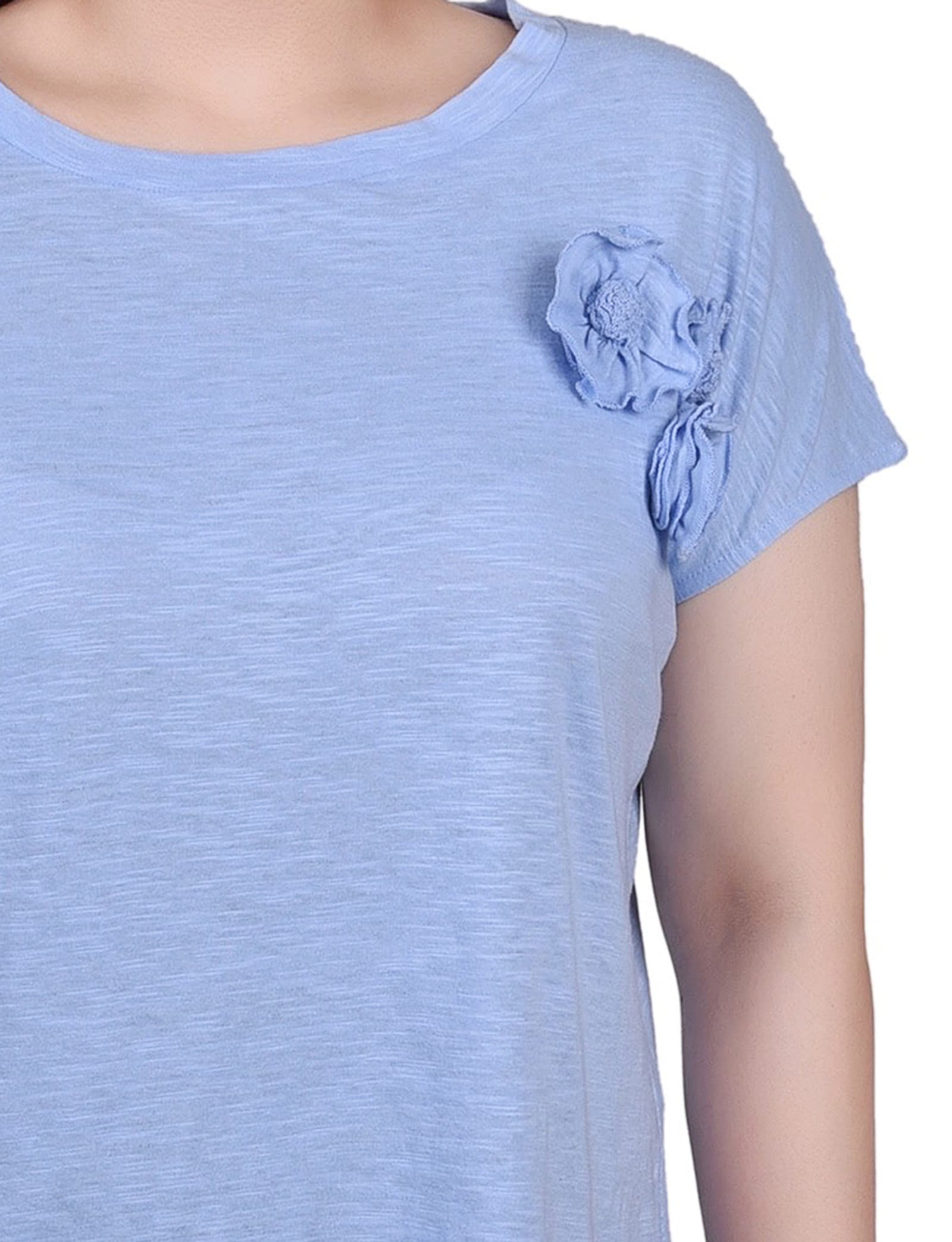 Petite Short Sleeve Slub Knit Top thumbnail 3