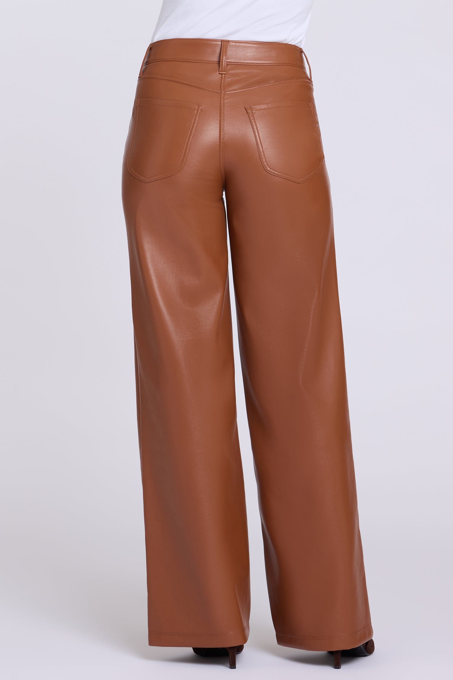 Vegan Stretch Leather Teresa Wide Leg Pants thumbnail 4