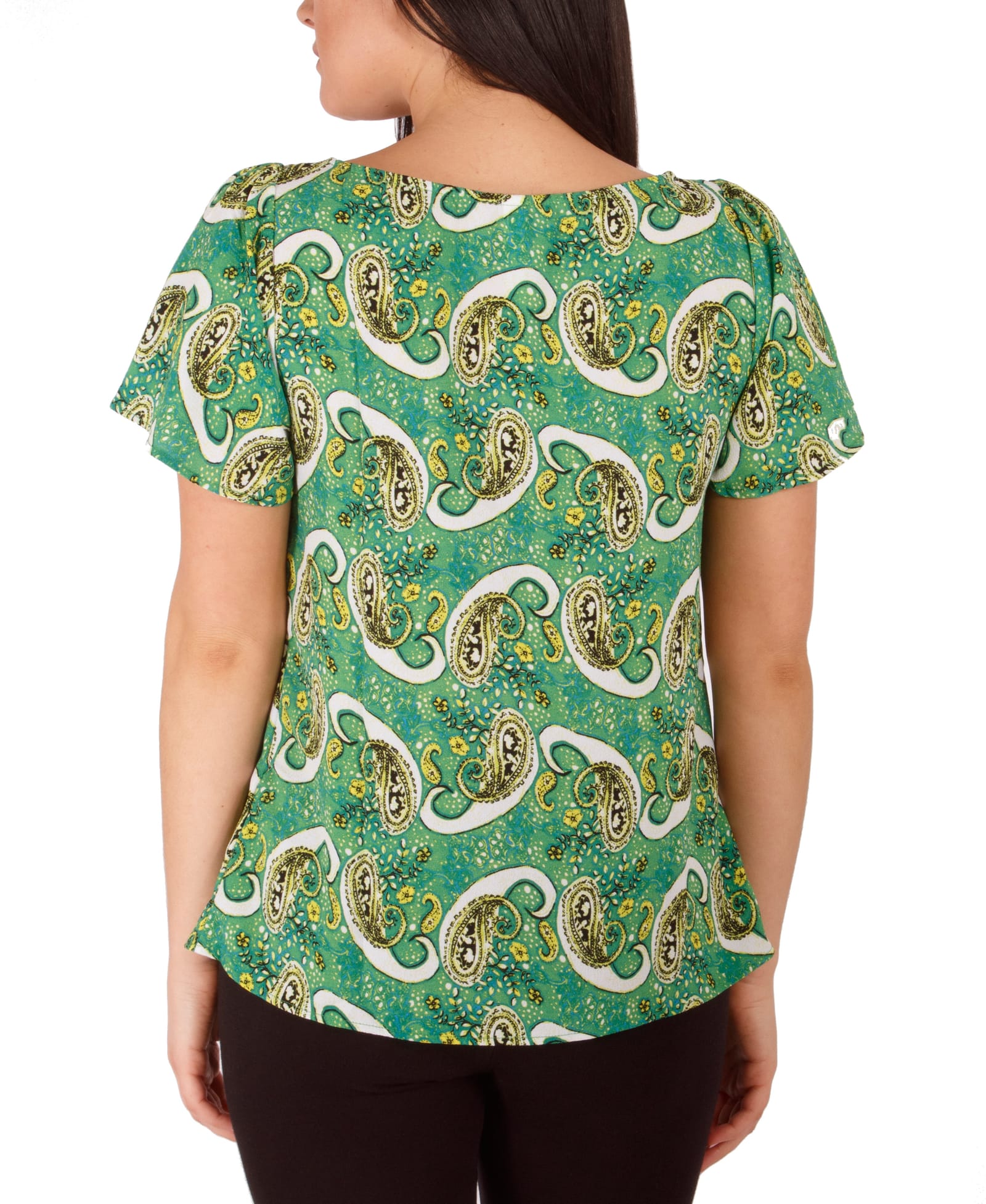 Petite Flutter Sleeve Button Front Blouse thumbnail 3