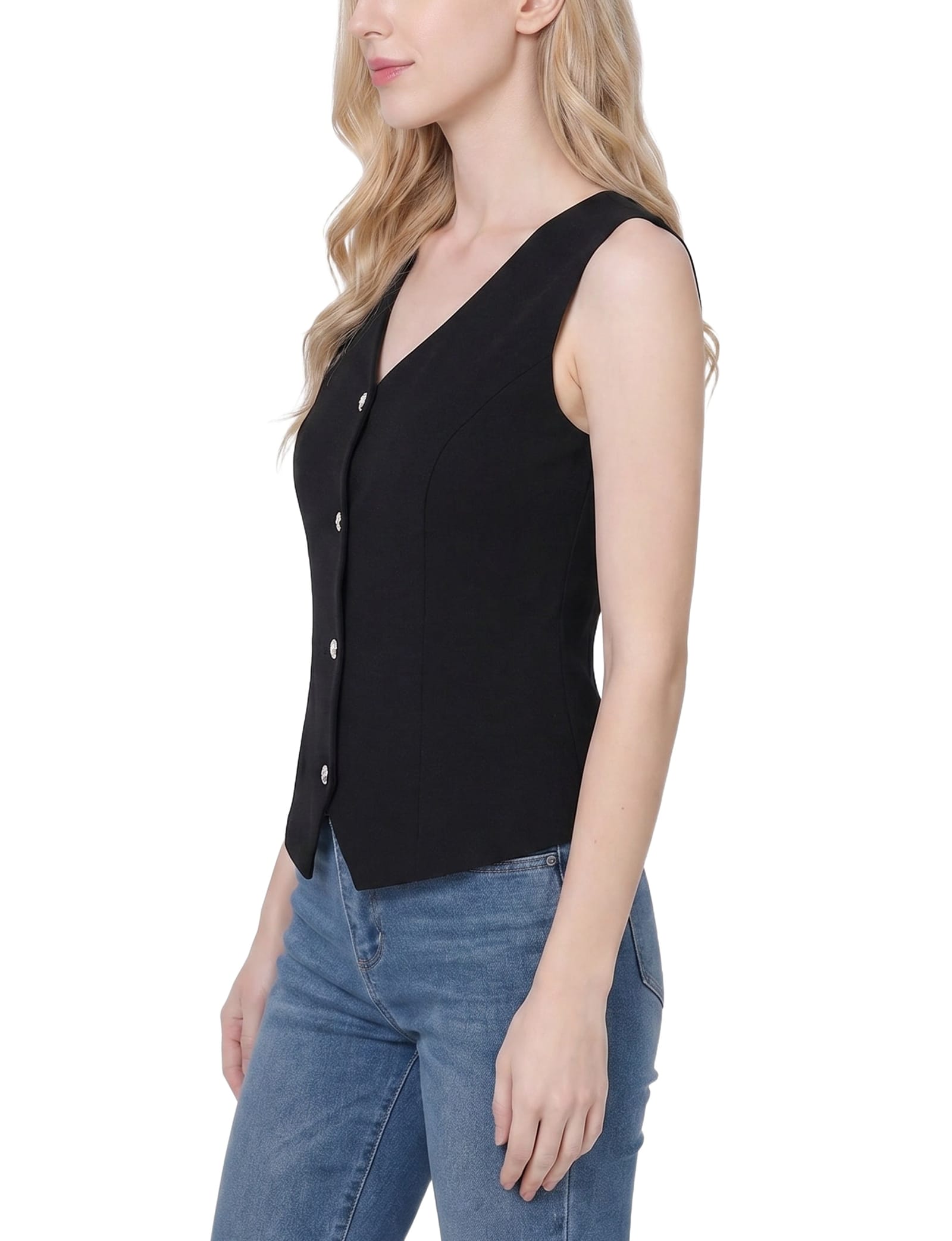 Sleeveless V-Neck Vest thumbnail 3
