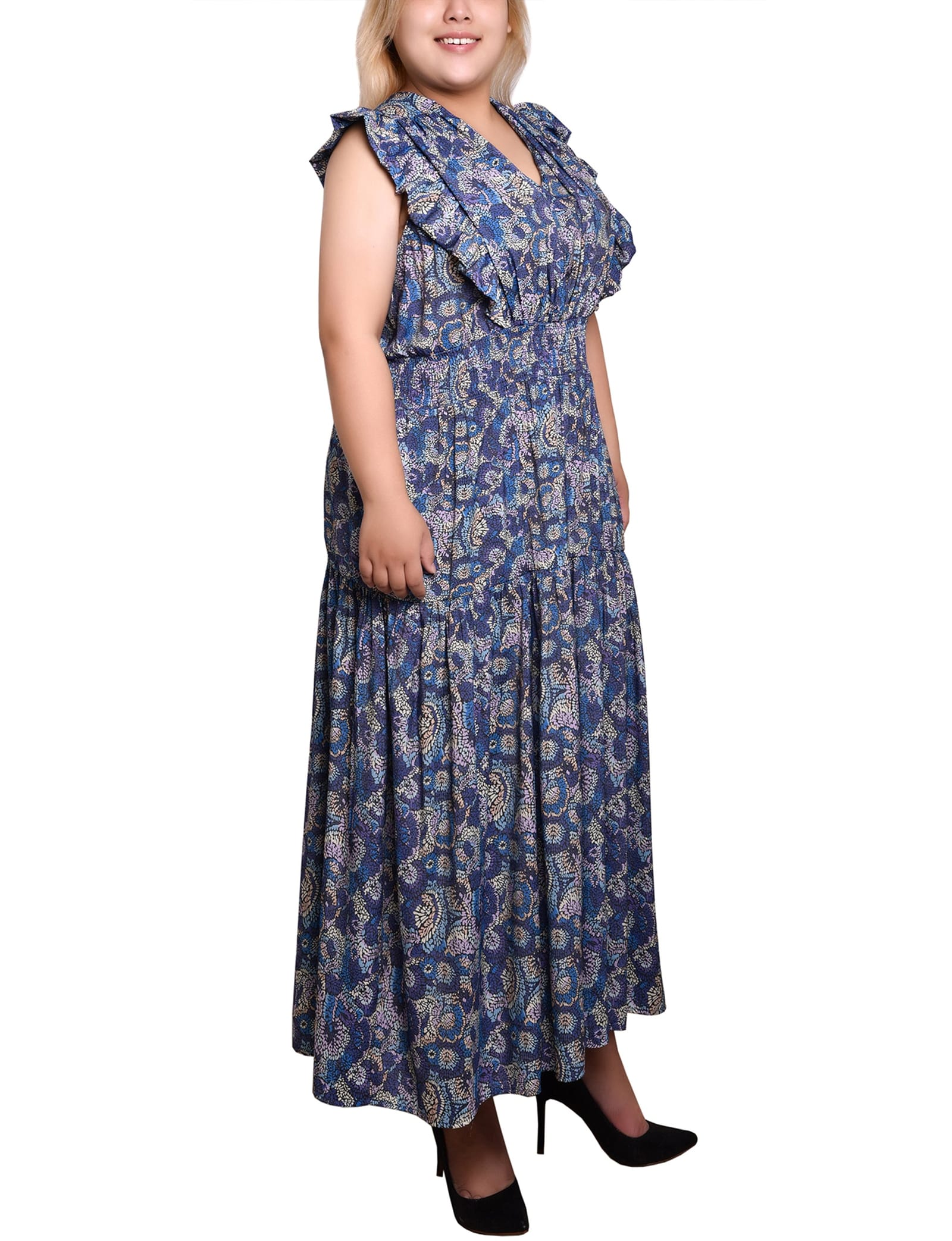 Plus Flutter Sleeve Midi Dress thumbnail 3