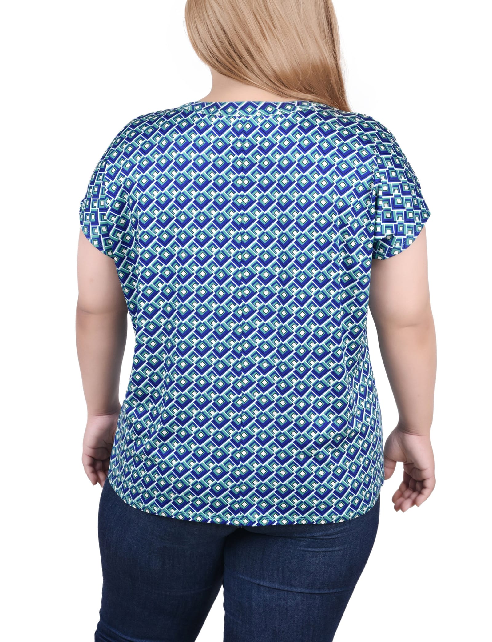 Plus Size Extended Sleeve Top with Grommets thumbnail 2