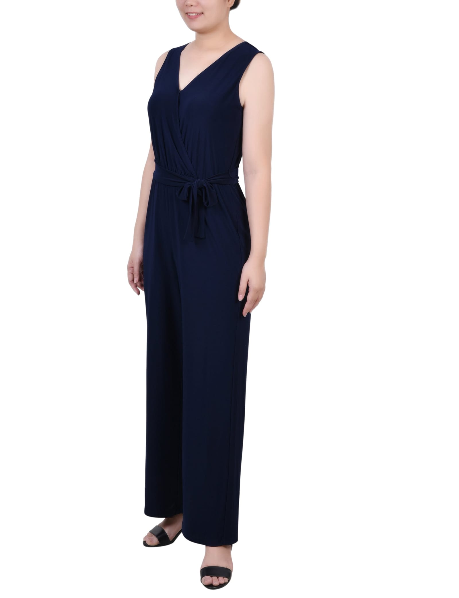Petite Sleeveless Belted Jumpsuit thumbnail 2