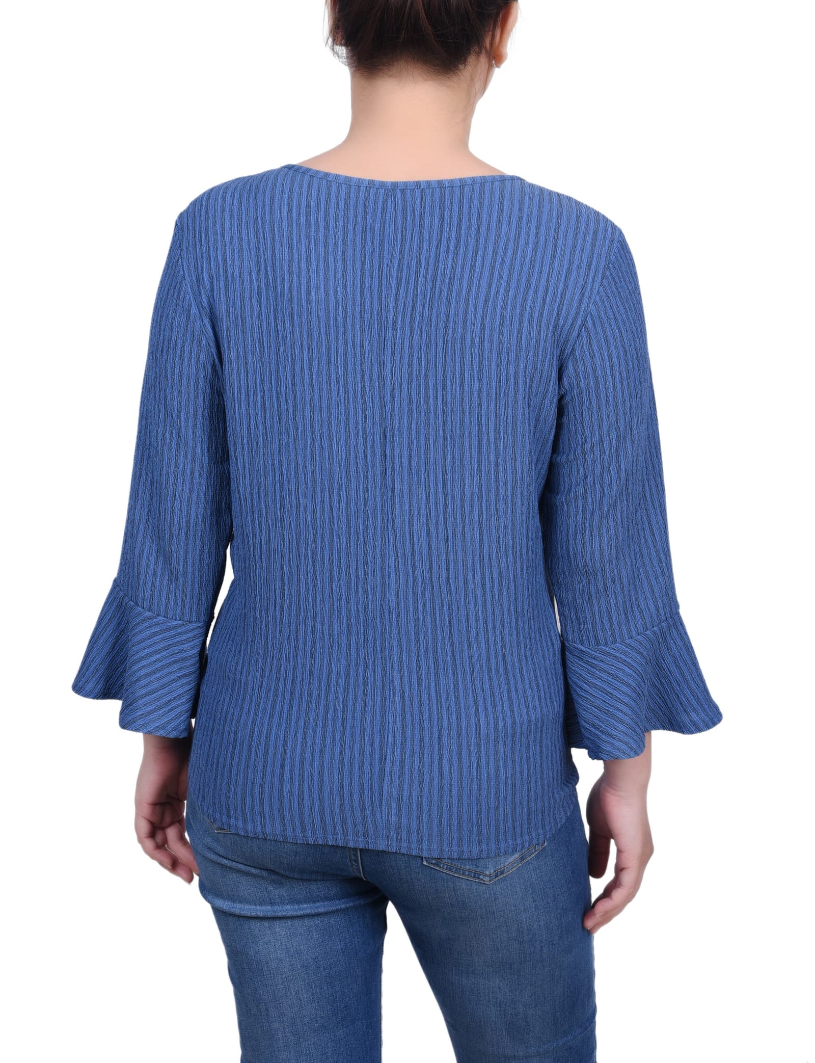 Petite 3/4 Bell Sleeve Textured Knit Top thumbnail 4