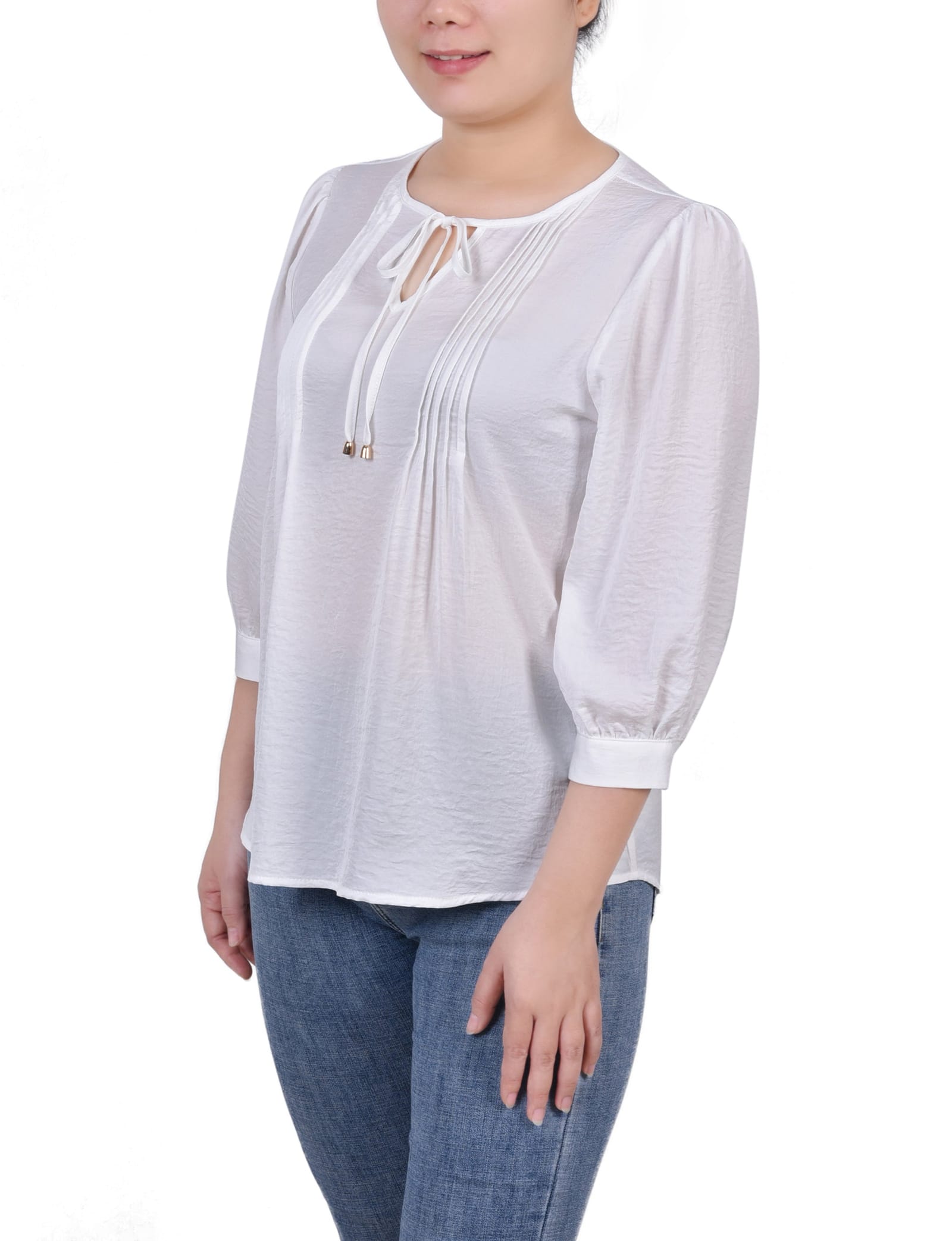 Elbow Sleeve Satin Blouse thumbnail 2