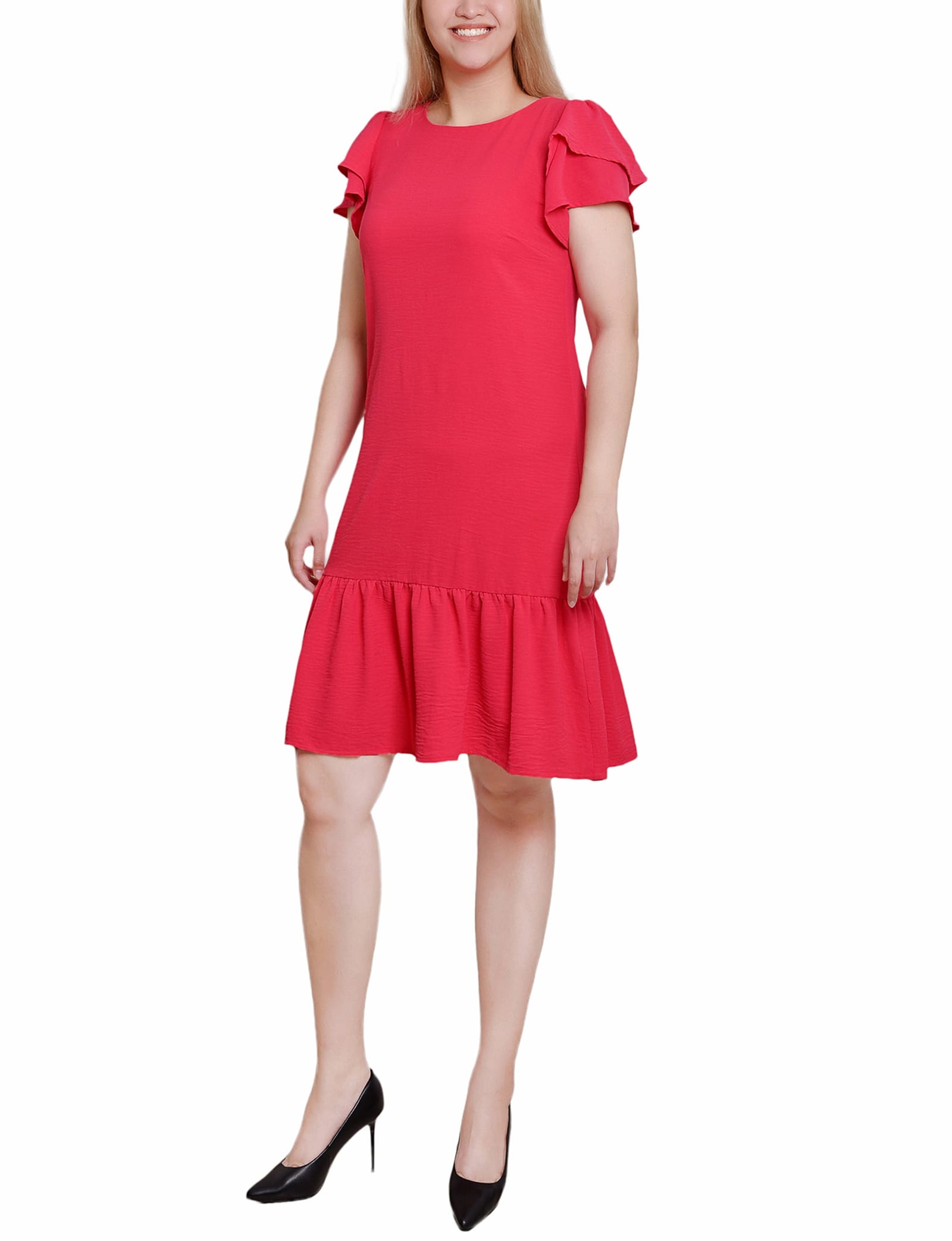 Double Layer Flutter Sleeve Dress thumbnail 2