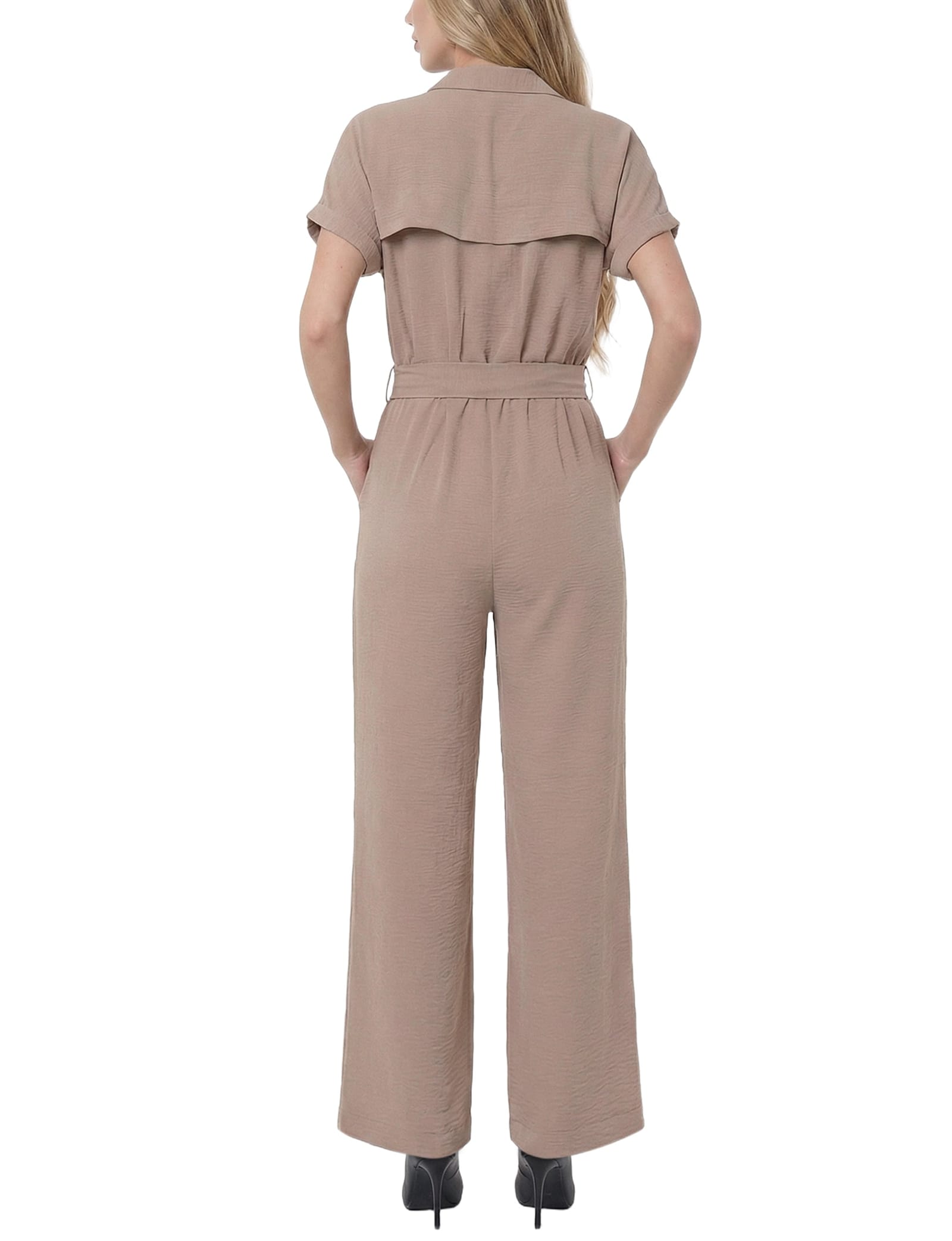 Short Sleeve Belted Jumpsuit thumbnail 4