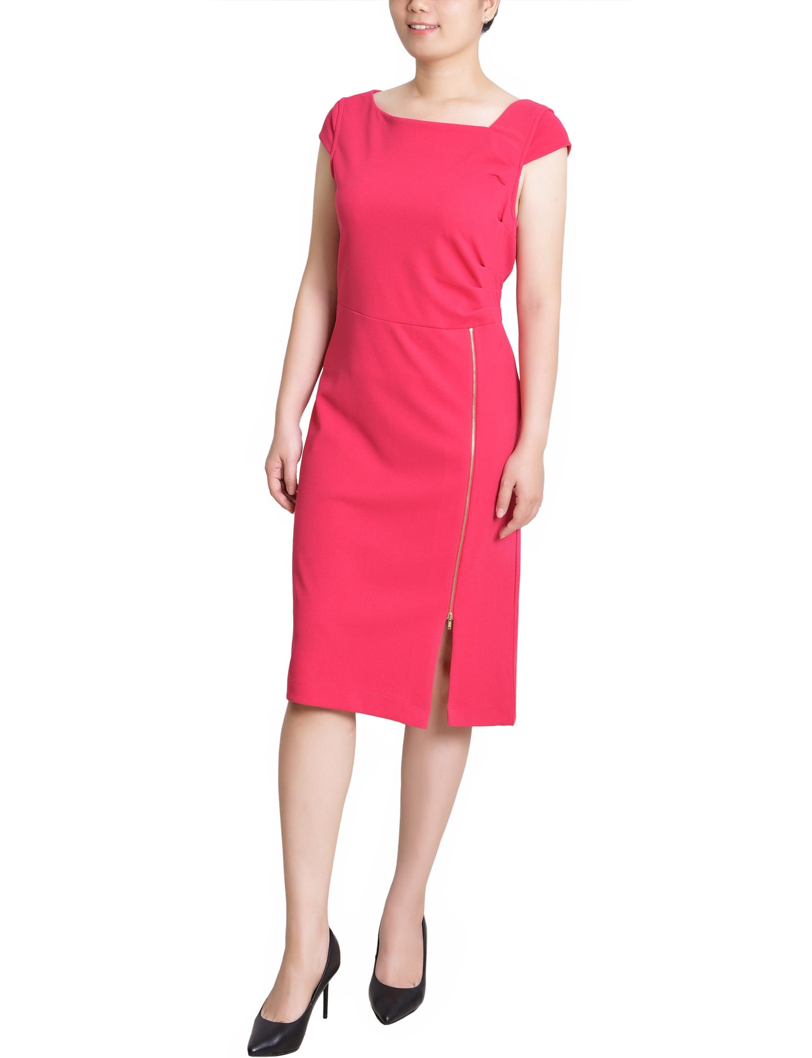 Petite Cap Sleeve Exposed Zipper Dress thumbnail 2