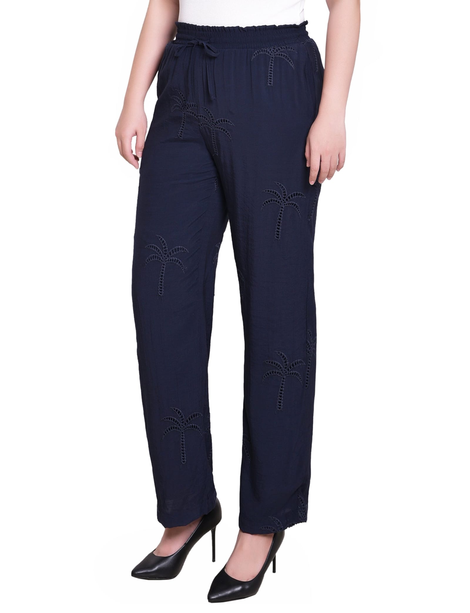 Petite Pull on Pants with Embroidery thumbnail 3