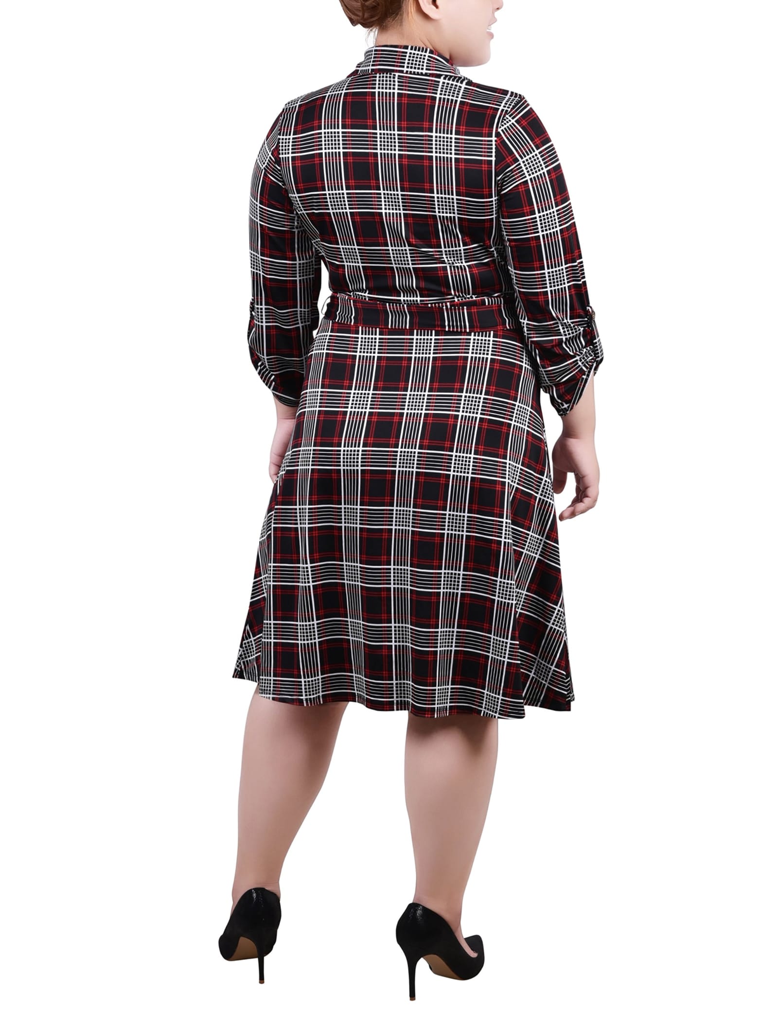 Plus Size 3/4 Slv Roll Tab Shirtdress thumbnail 3