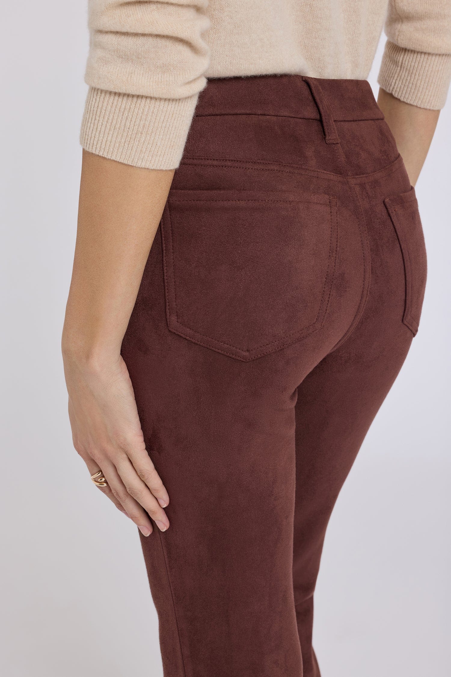 Faux Suede Marilyn Straight Pants in Petite thumbnail 2