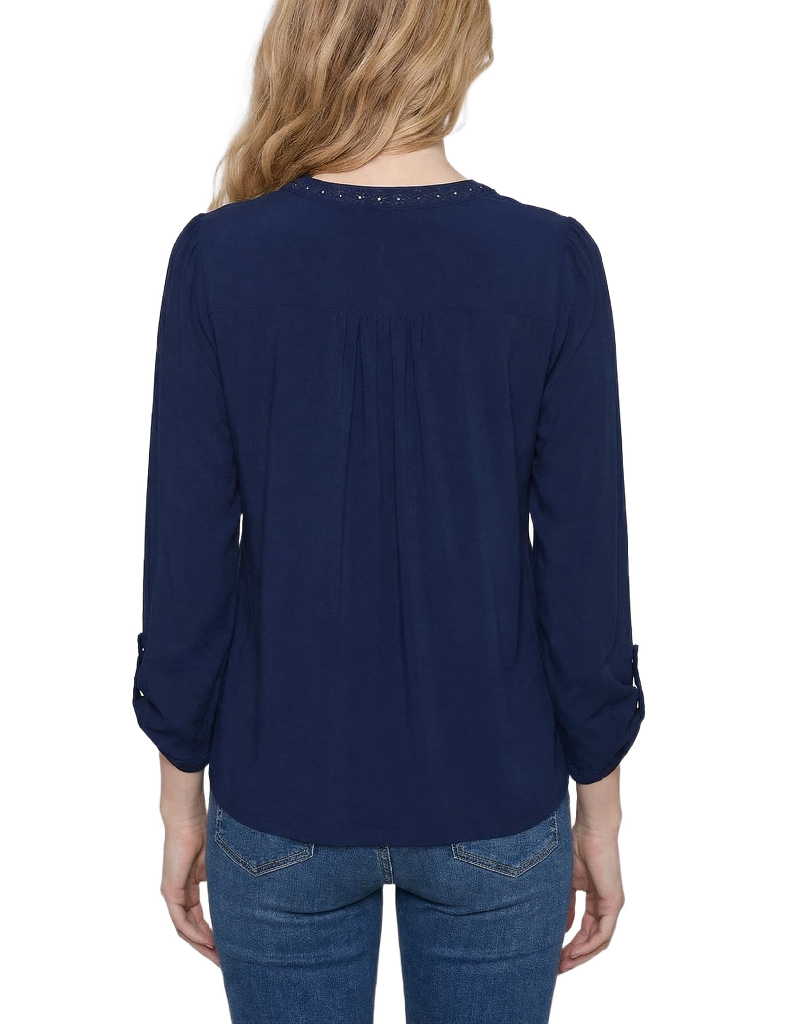 Long Sleeve Pleat Front Roll Tab Top thumbnail 4