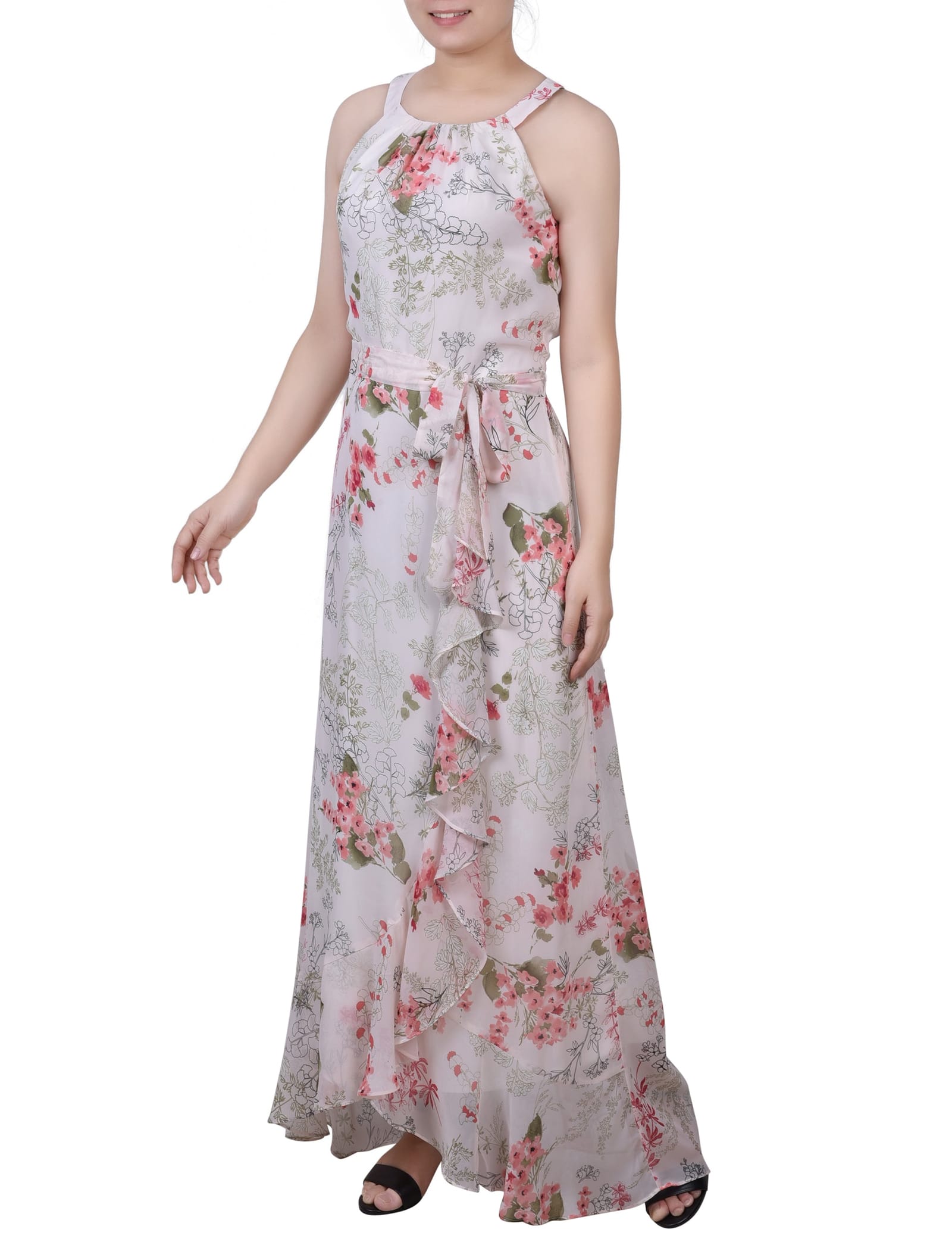 Petite Halter Front Chiffon Maxi Dress thumbnail 5