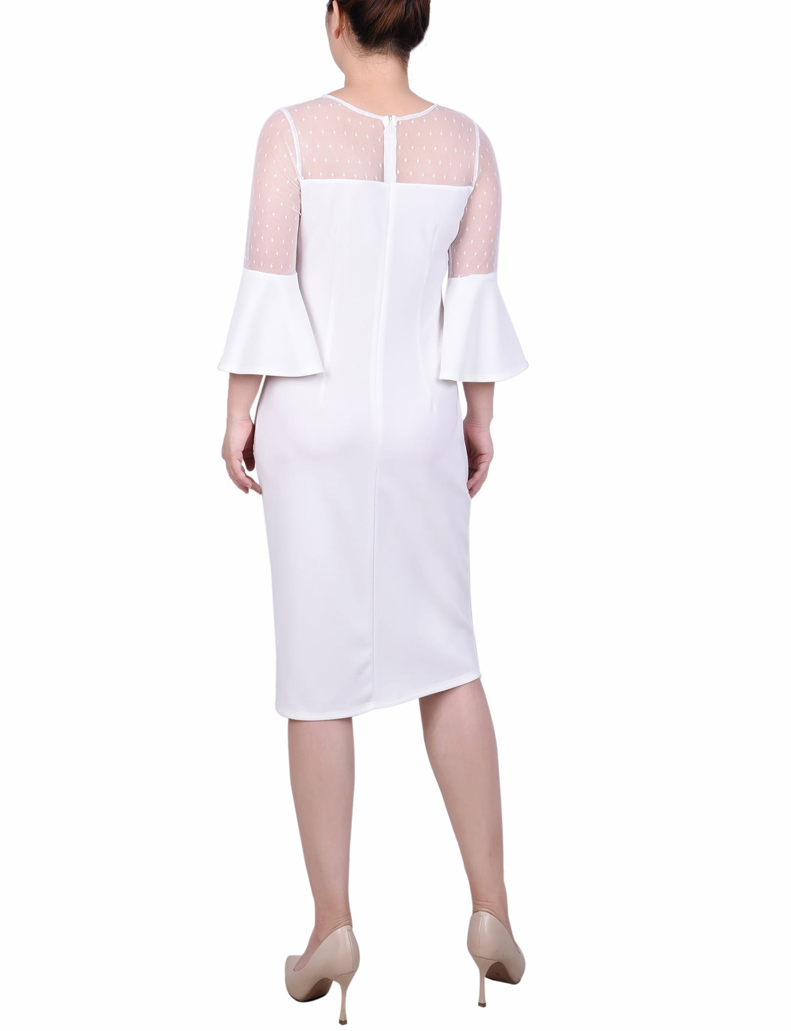 Petite Illusion Neck Scuba Dress thumbnail 4