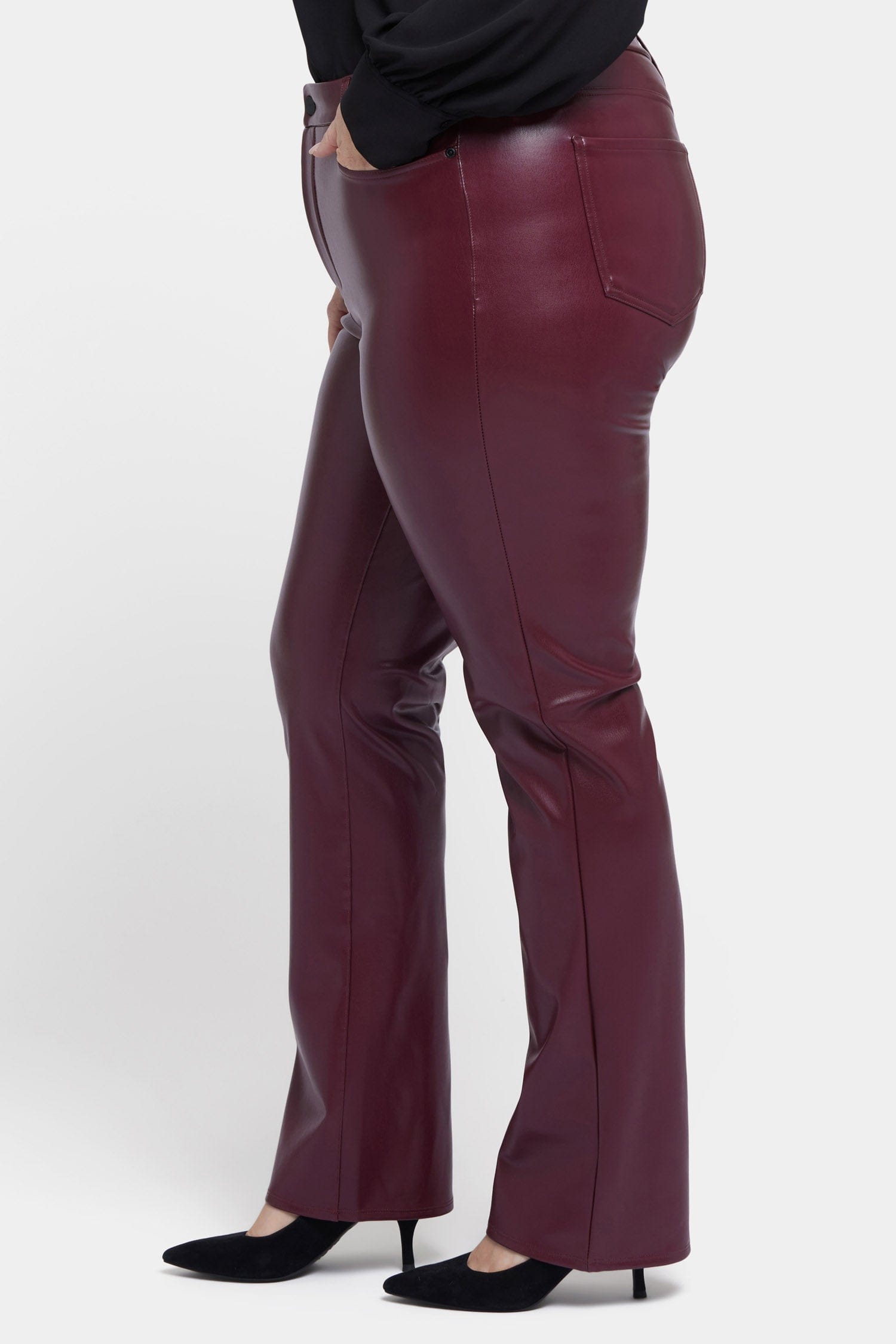 Faux Leather Marilyn Straight Pants in Plus Size thumbnail 3