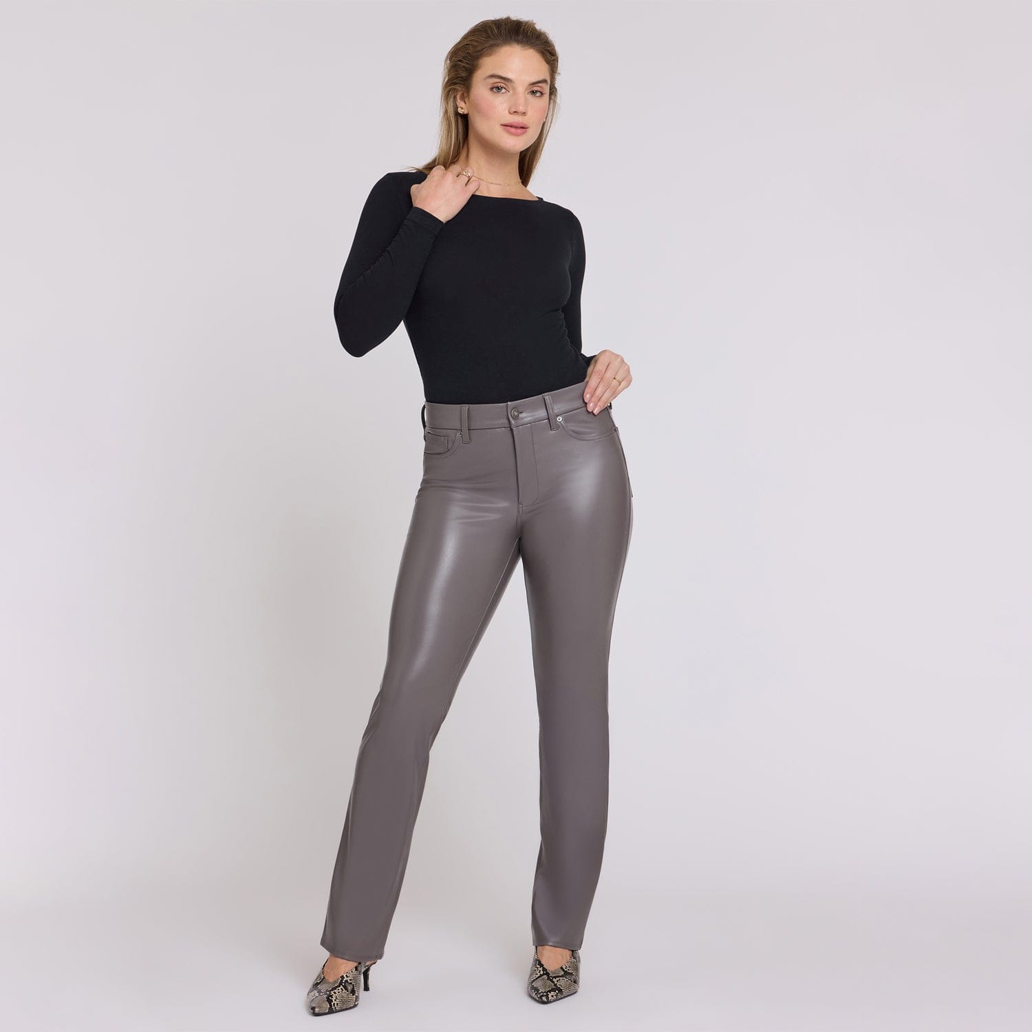 Faux Leather Marilyn Straight Pants thumbnail 6