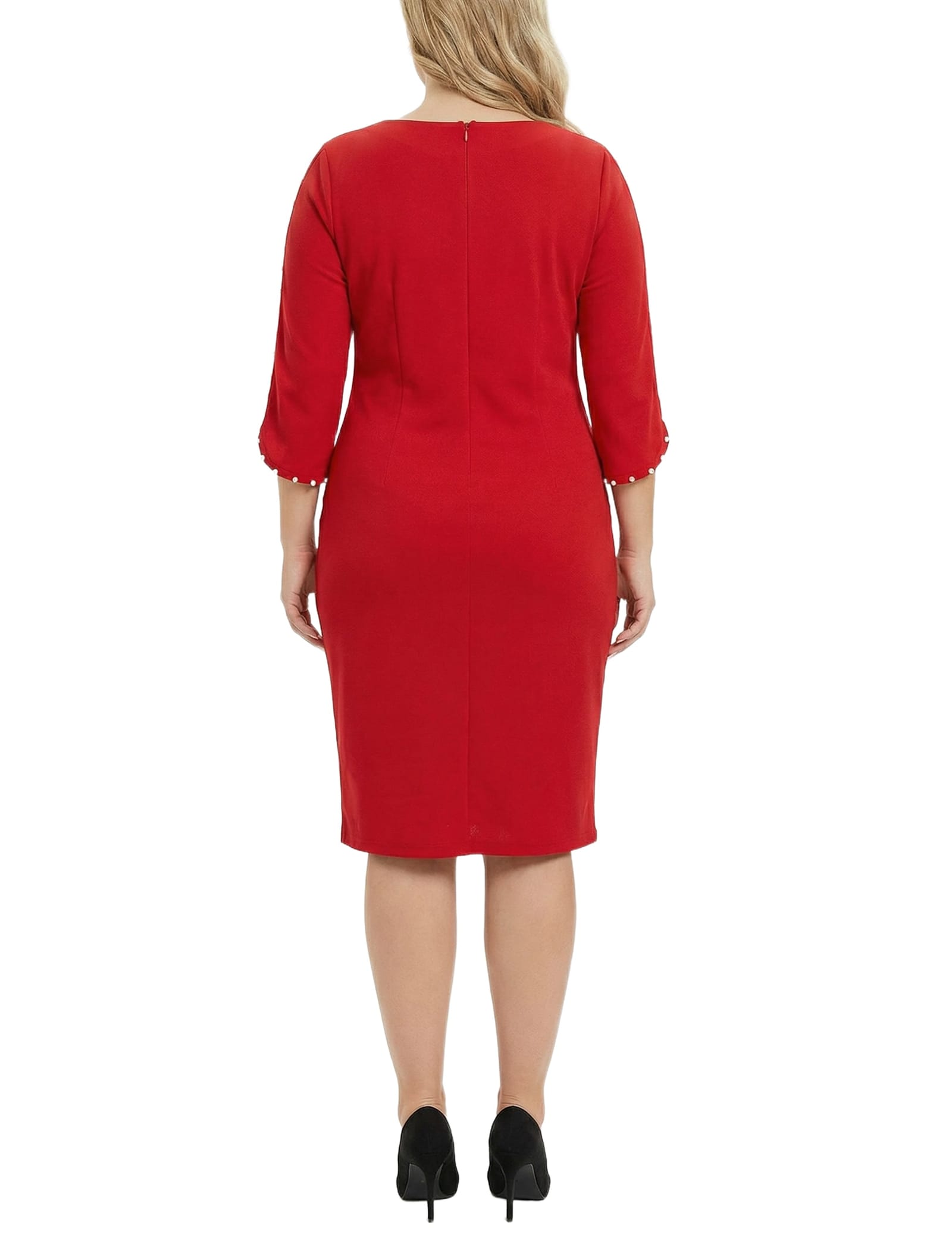 Petite 3/4 Sleeve Shawl Collar Dress thumbnail 9