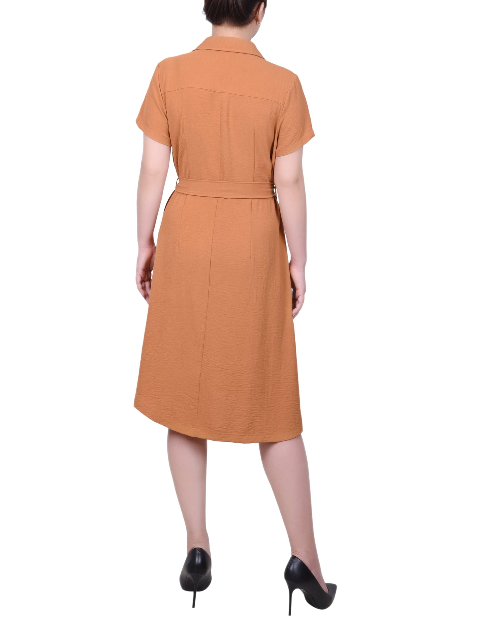Petite Short Sleeve Belted Shirtdress thumbnail 3