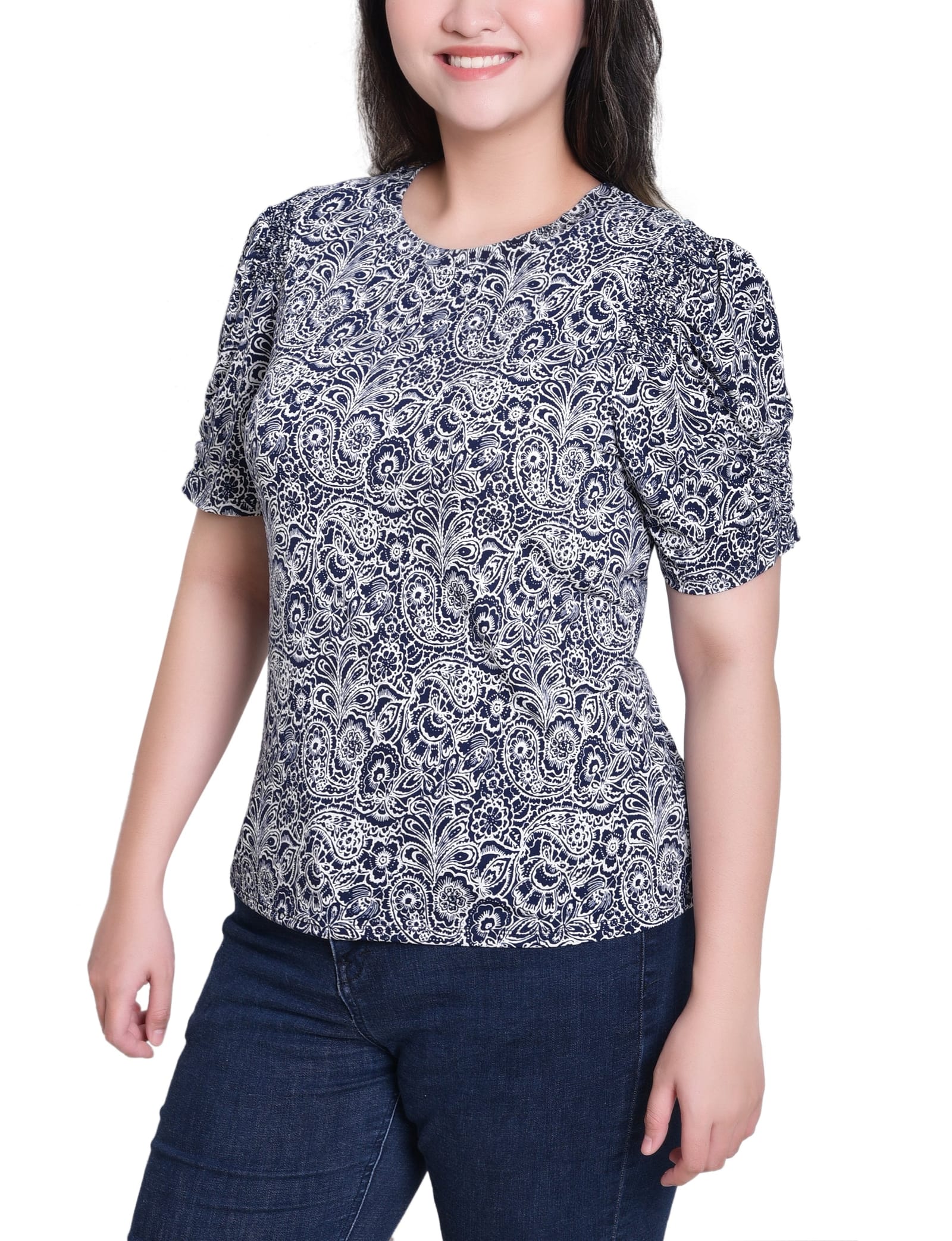 Petite Short Sleeve Scoop Neck Top thumbnail 3