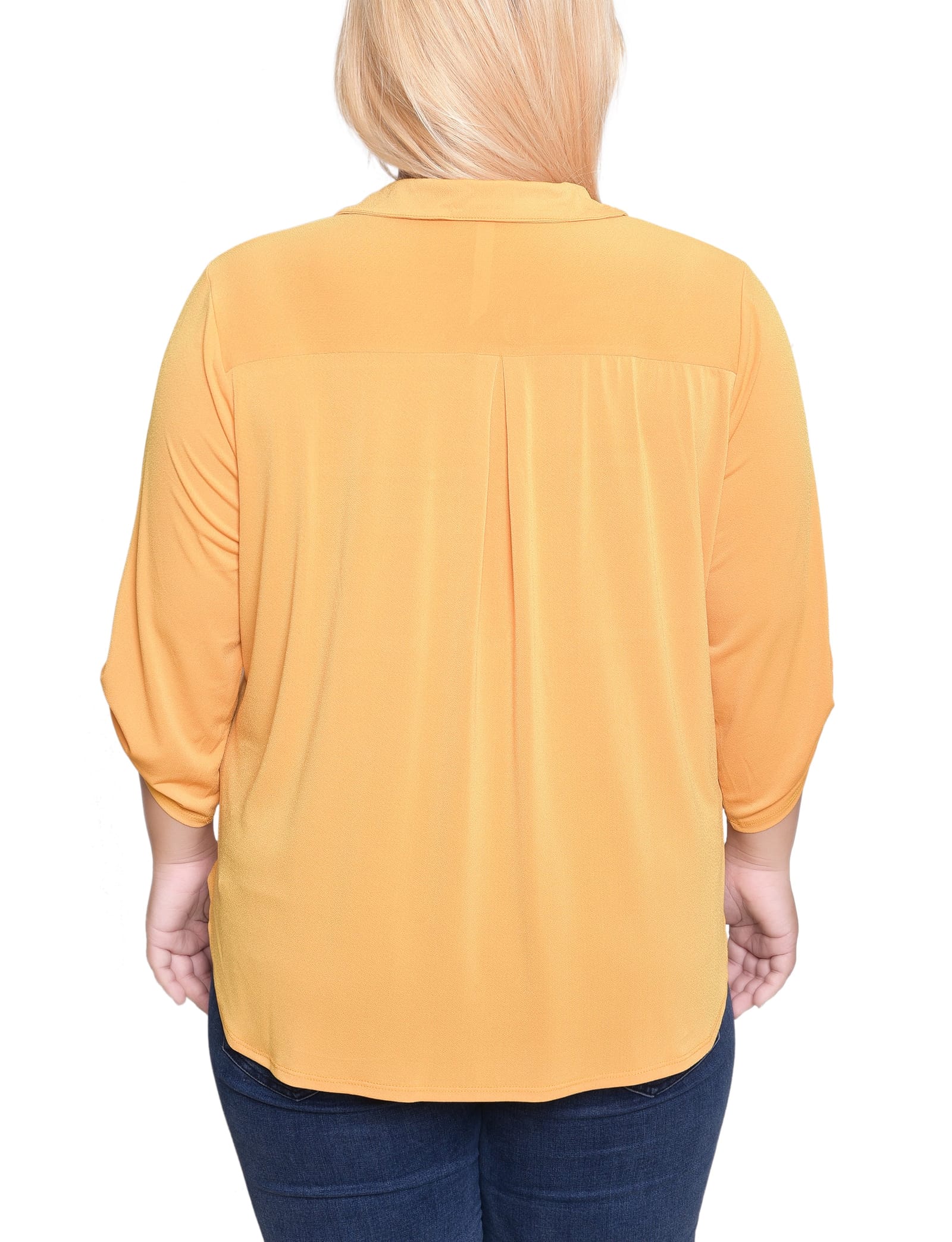 Plus Size 3/4 Roll Tab Zip Front Top thumbnail 2