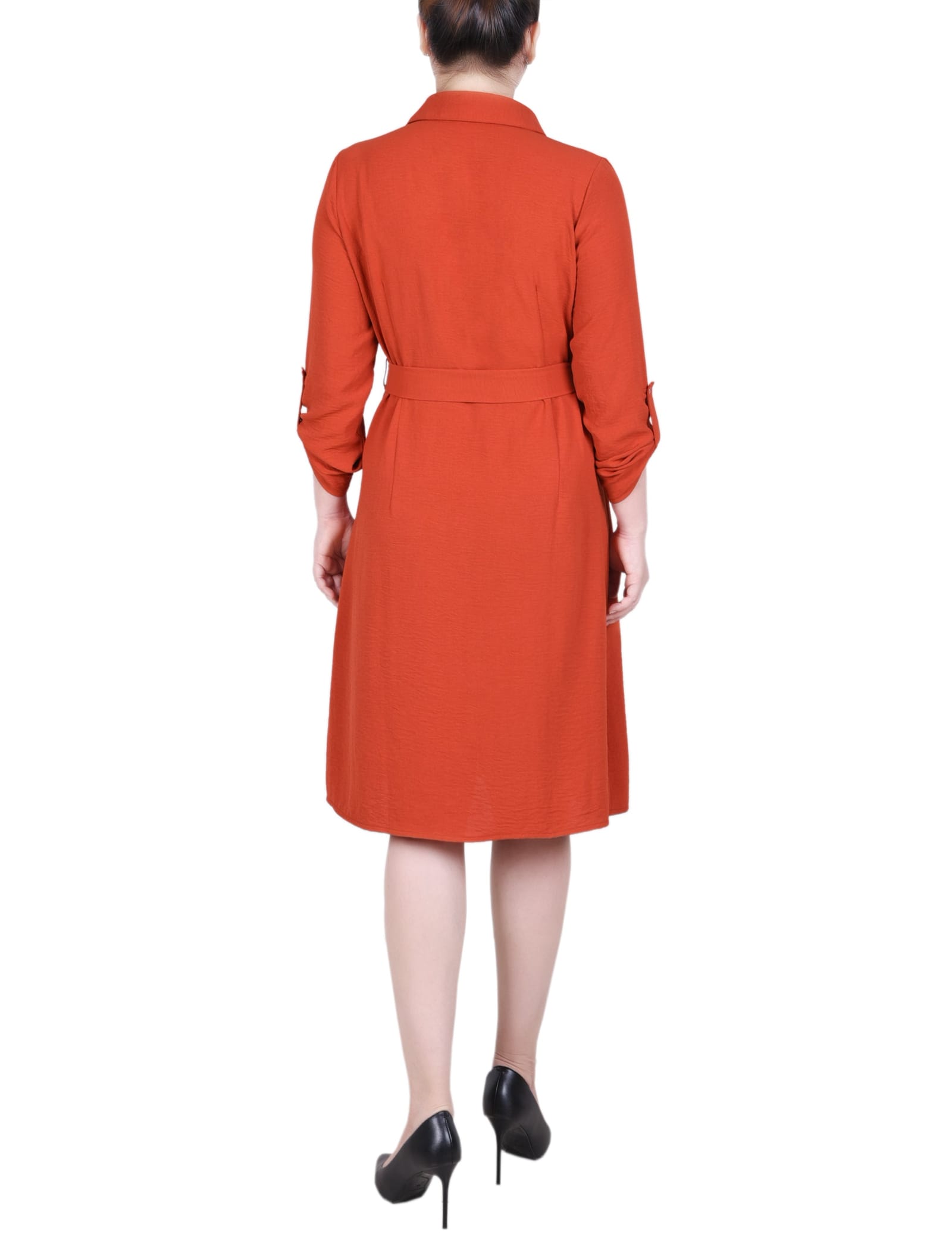 Long Roll Tab Sleeve Shirtdress thumbnail 3