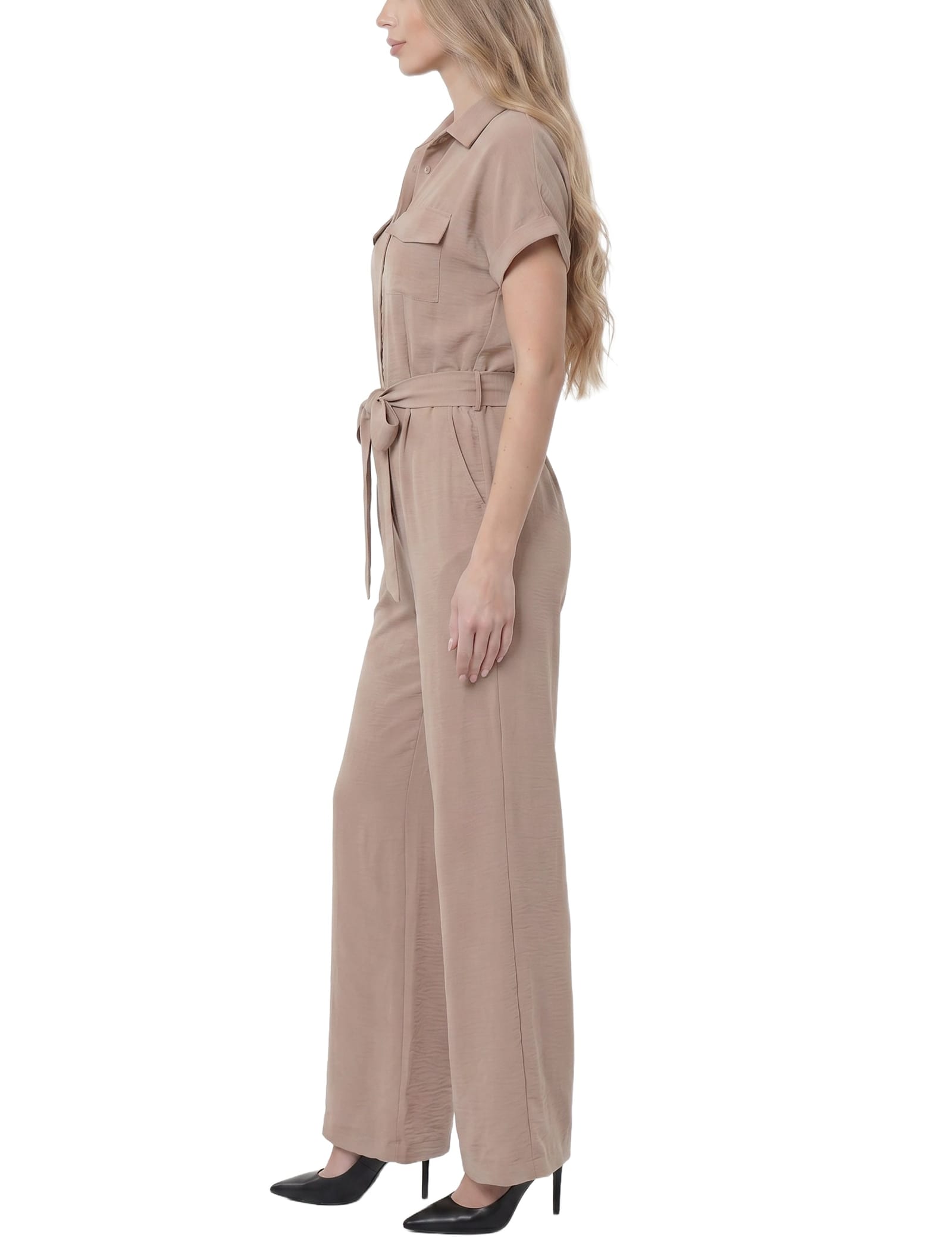 Short Sleeve Belted Jumpsuit thumbnail 3