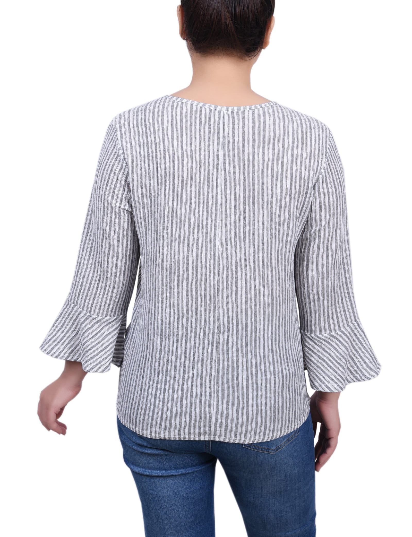 Petite 3/4 Bell Sleeve Textured Knit Top thumbnail 4