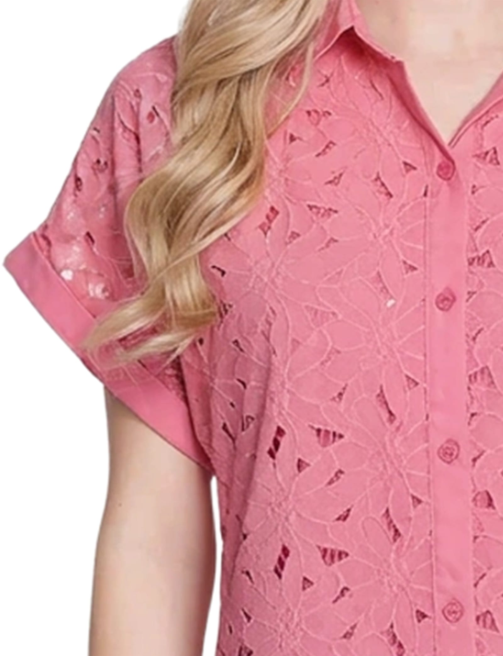 Petite Short Sleeve Eyelet Blouse thumbnail 3