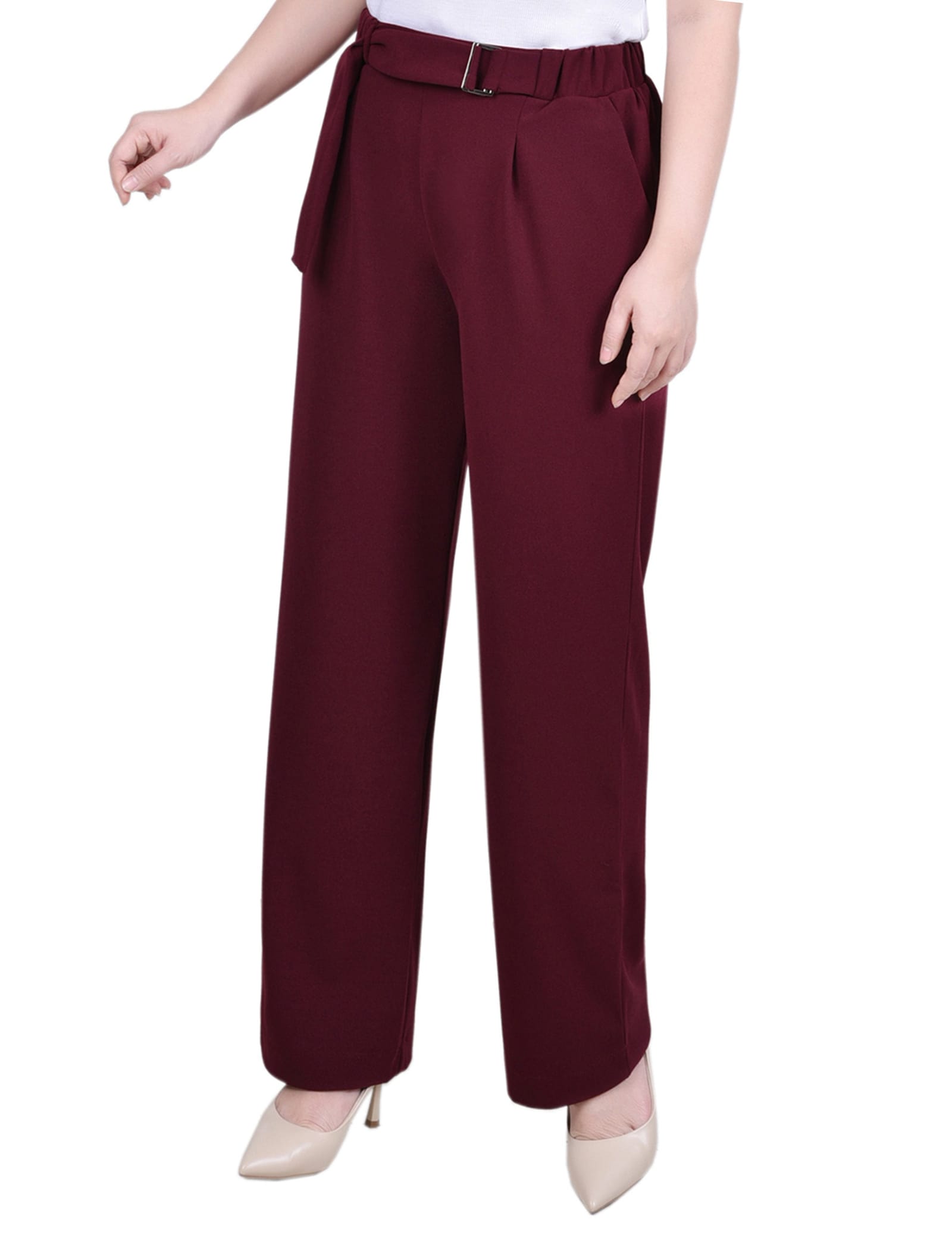 Belted Scuba Crepe Pants thumbnail 2