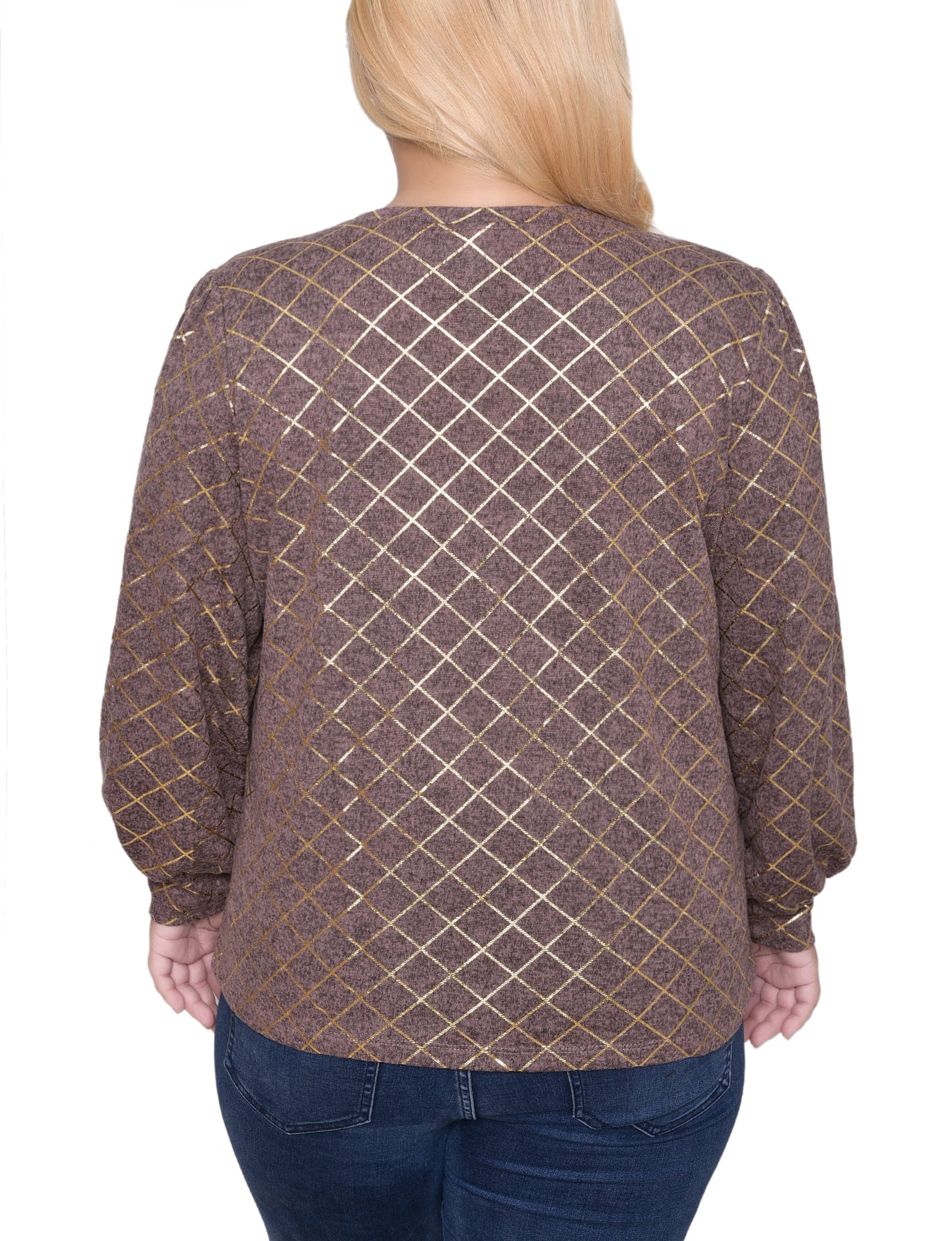 Plus Size Bishop Sleeve Pullover Top thumbnail 2