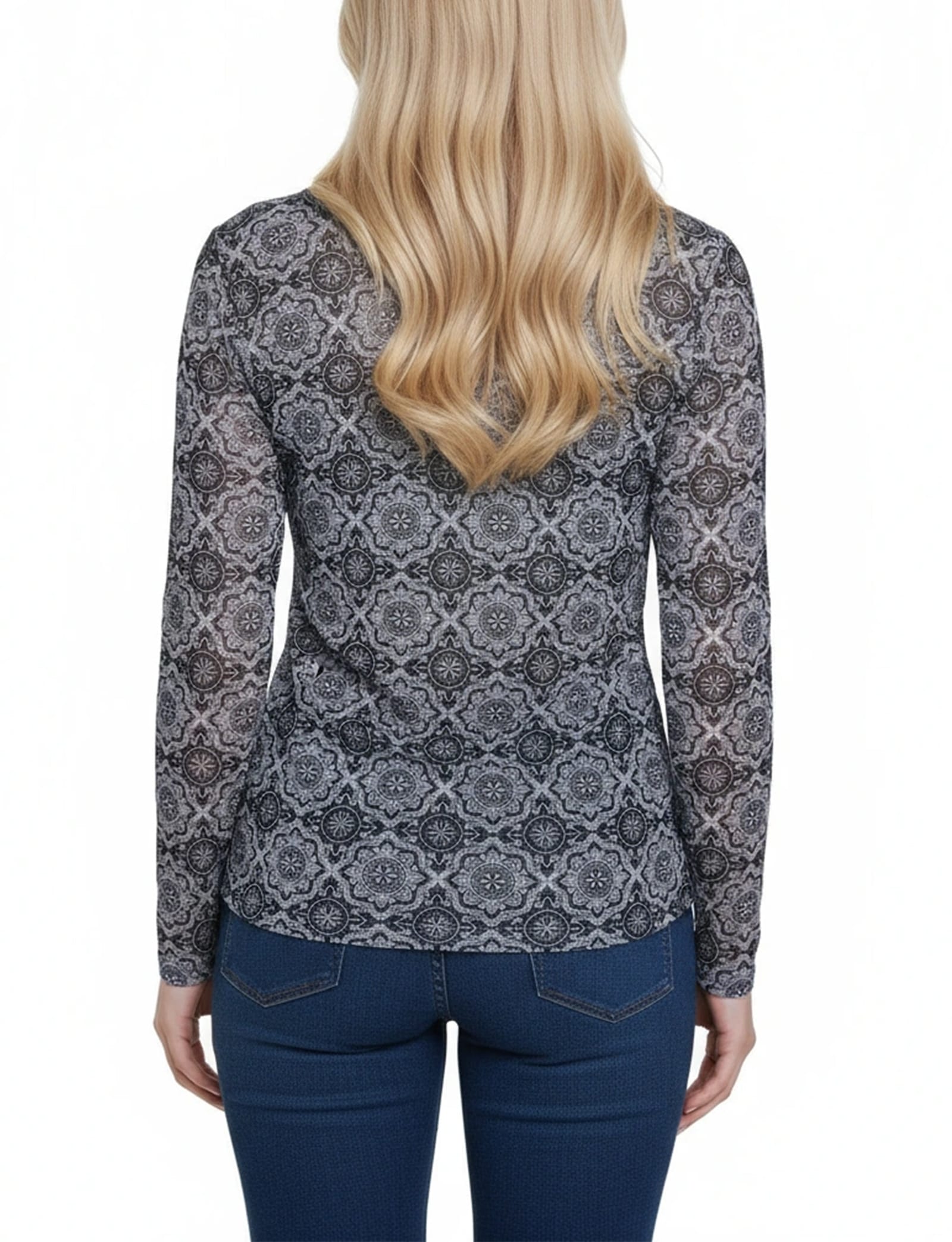 Long Raglan Sleeve Mesh Top thumbnail 4
