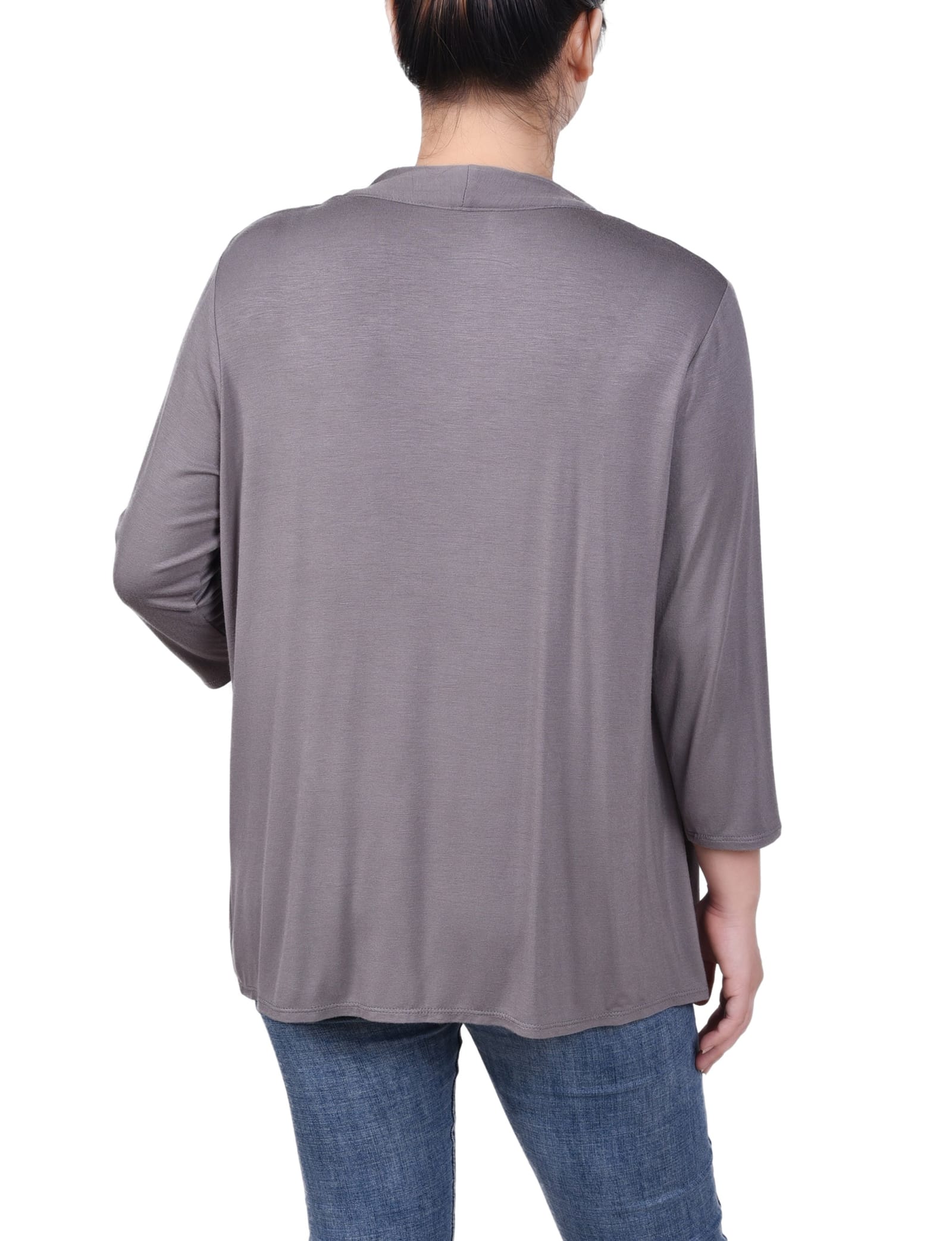 Solid 3/4 Sleeve Cardigan thumbnail 2