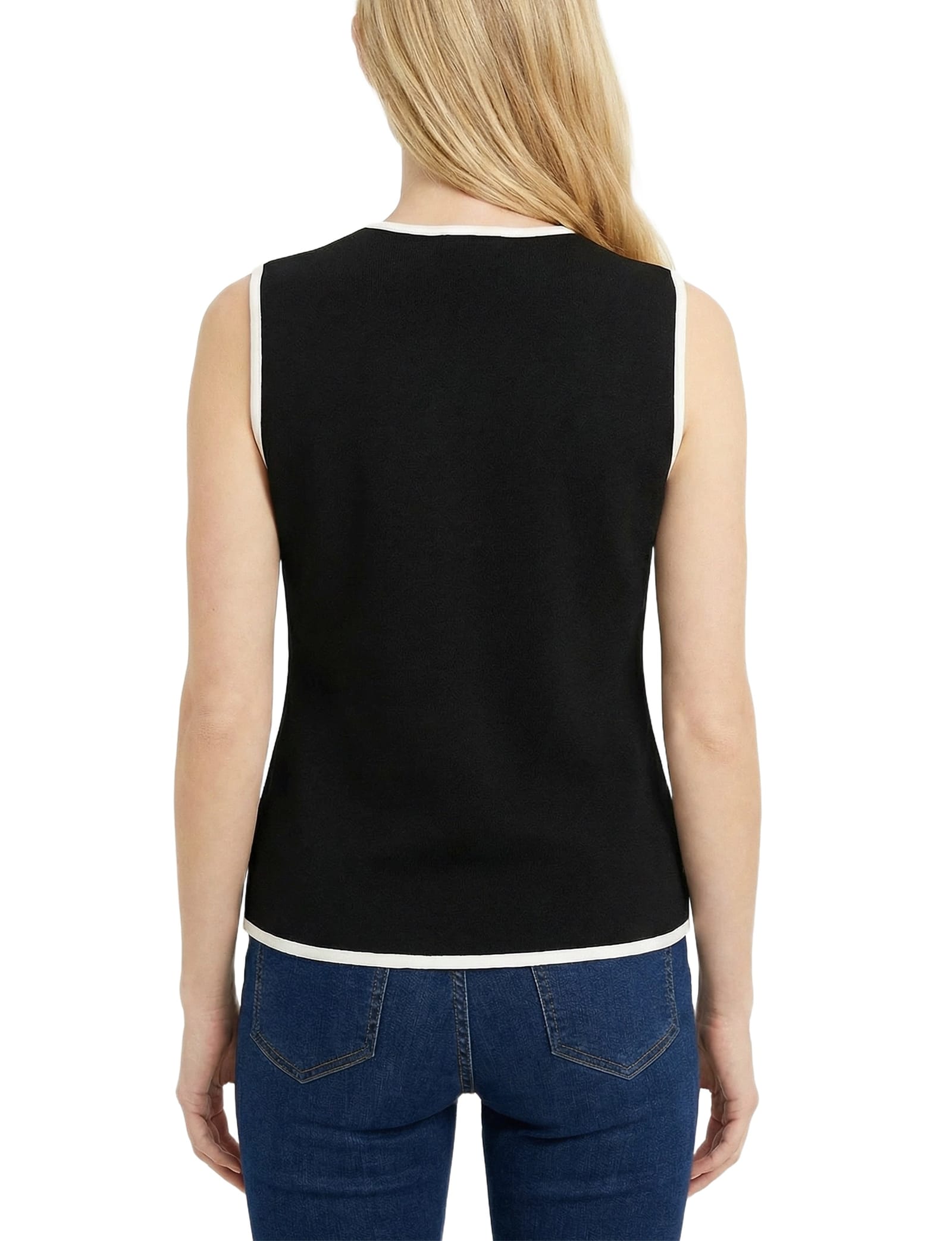 Sleeveless Contrast-Edged Vest thumbnail 4