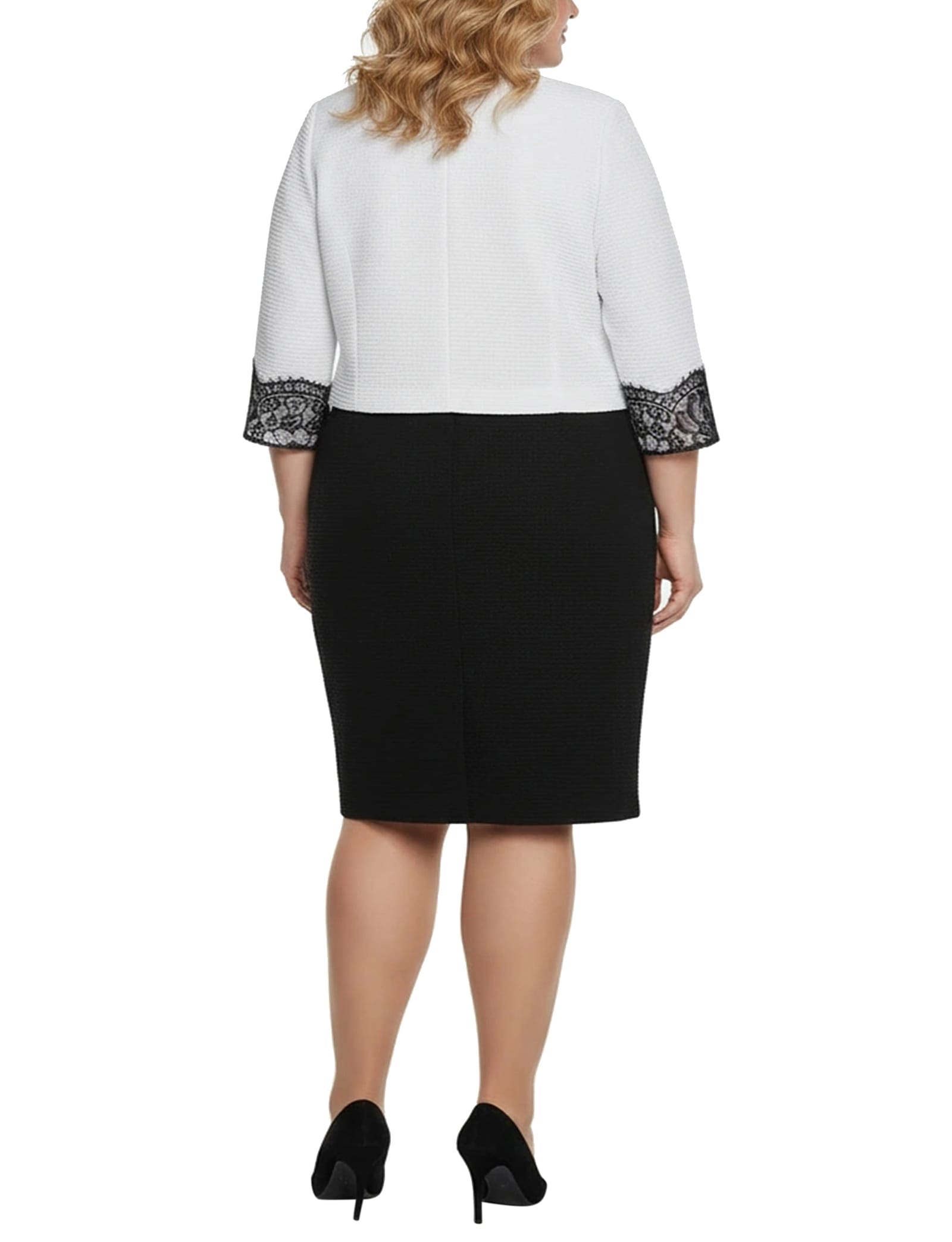Plus Size Long Sleeve Ponte Cropped Jacket thumbnail 3