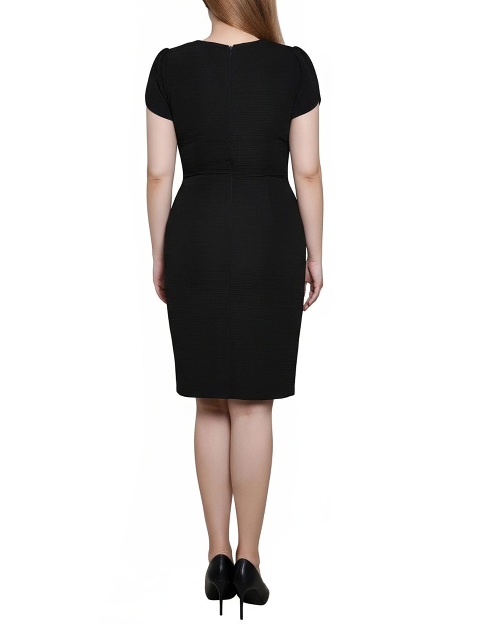 Petite Petal Sleeve Textured Knit Dress thumbnail 4