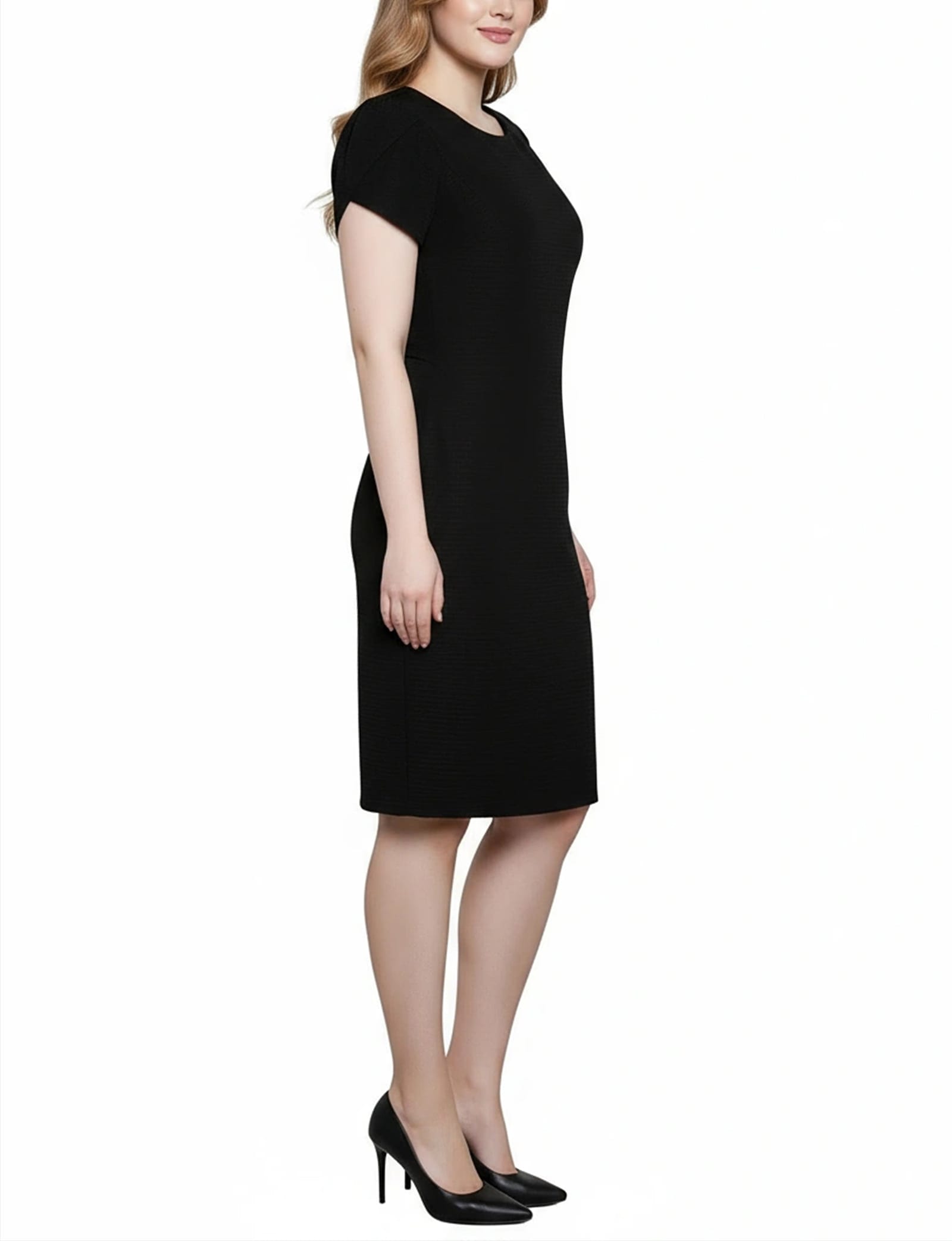 Petite Petal Sleeve Textured Knit Dress thumbnail 2