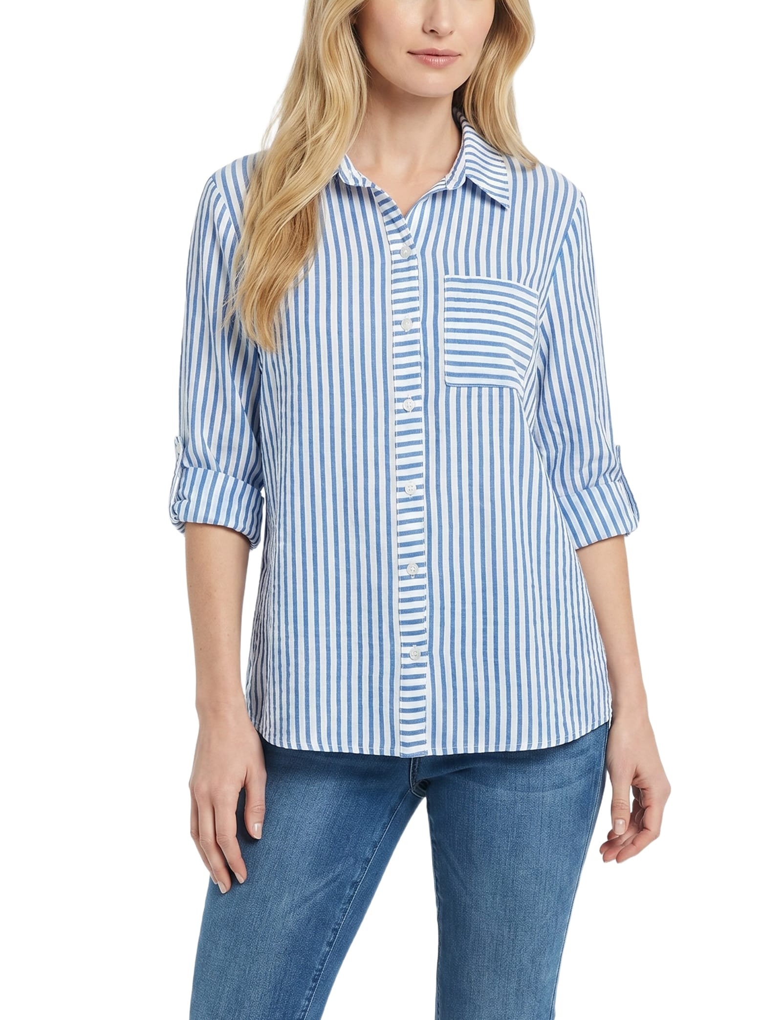 White Victoria Blue Stripe / Xl