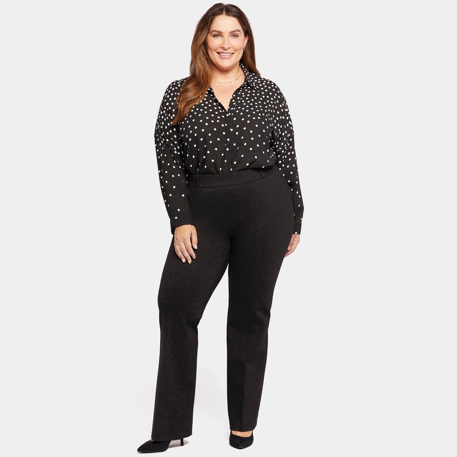 Pull-on Flared Trouser Pants in Plus Size thumbnail 4
