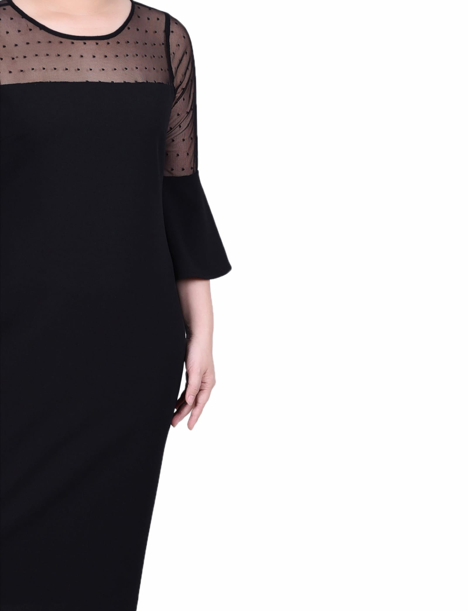 Petite Illusion Neck Scuba Dress thumbnail 3