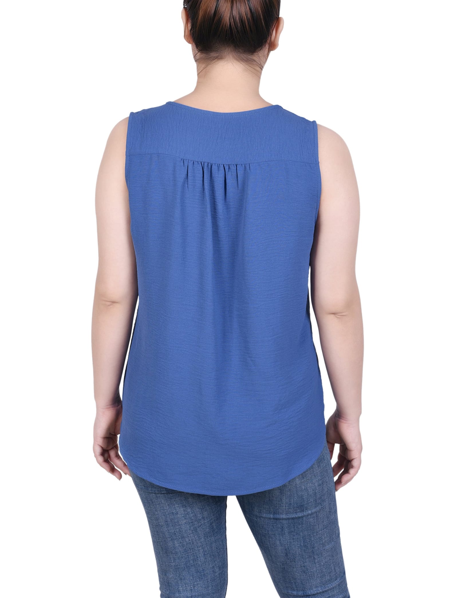 Petite Sleeveless Button Front Blouse thumbnail 3
