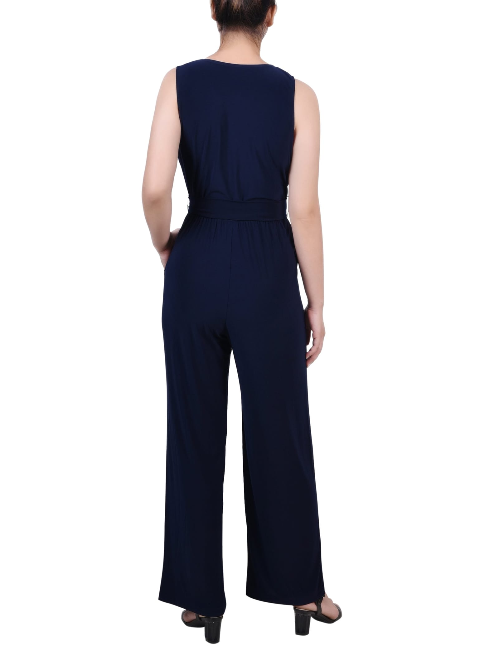 Petite Sleeveless Belted Jumpsuit thumbnail 3