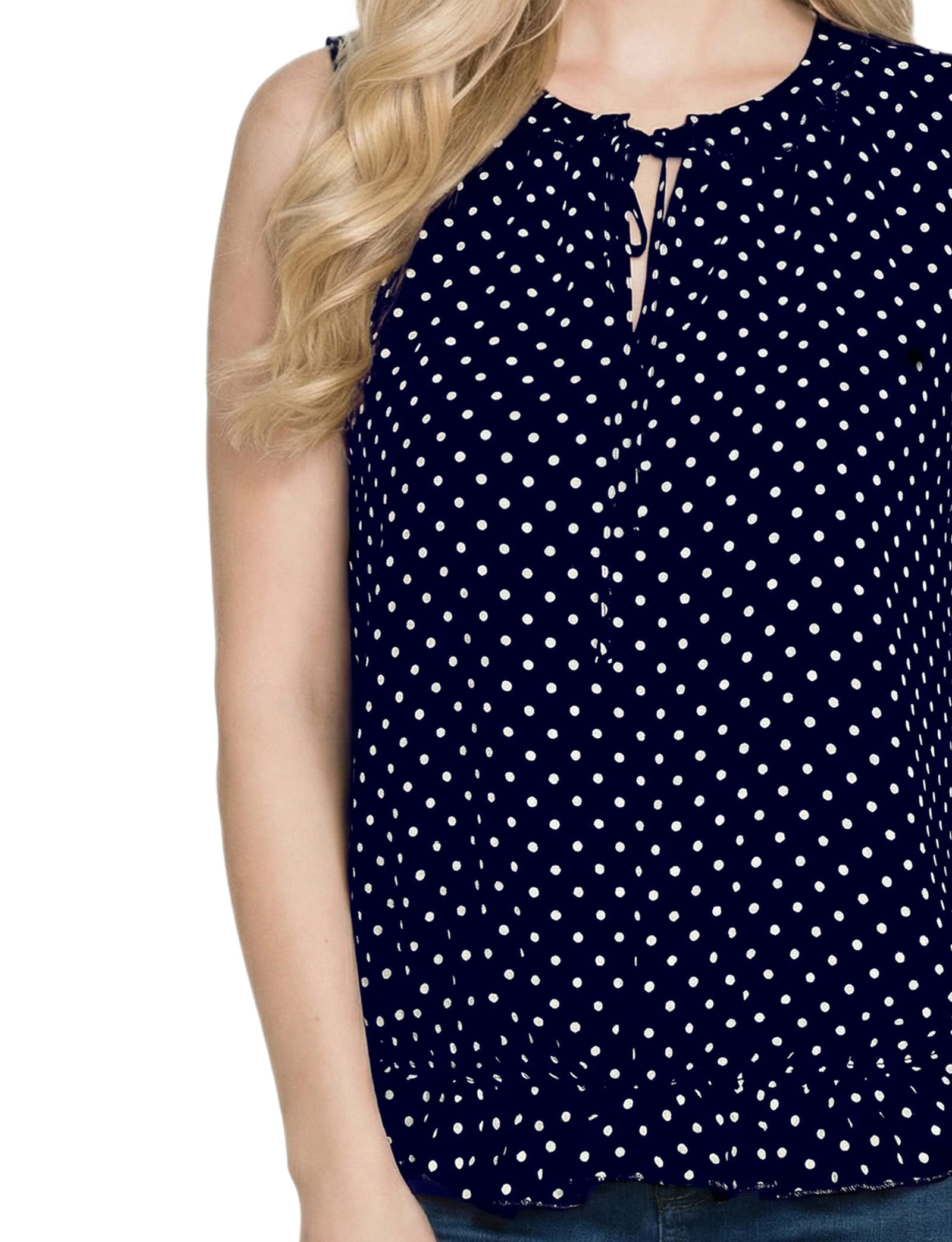Petite Sleeveless Ruffle Flounced Blouse thumbnail 2
