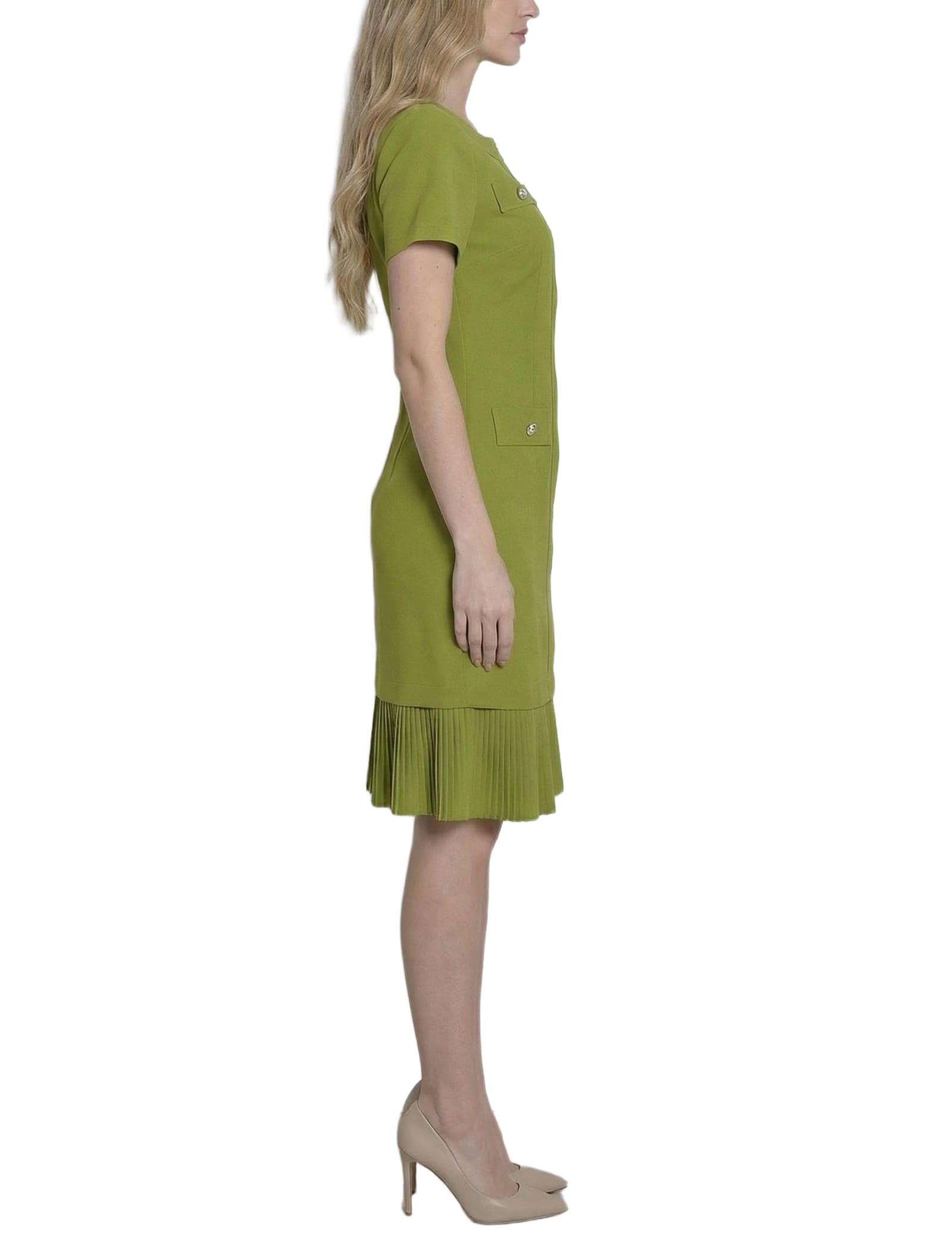 Short Sleeve Pleat Hem Dress thumbnail 3