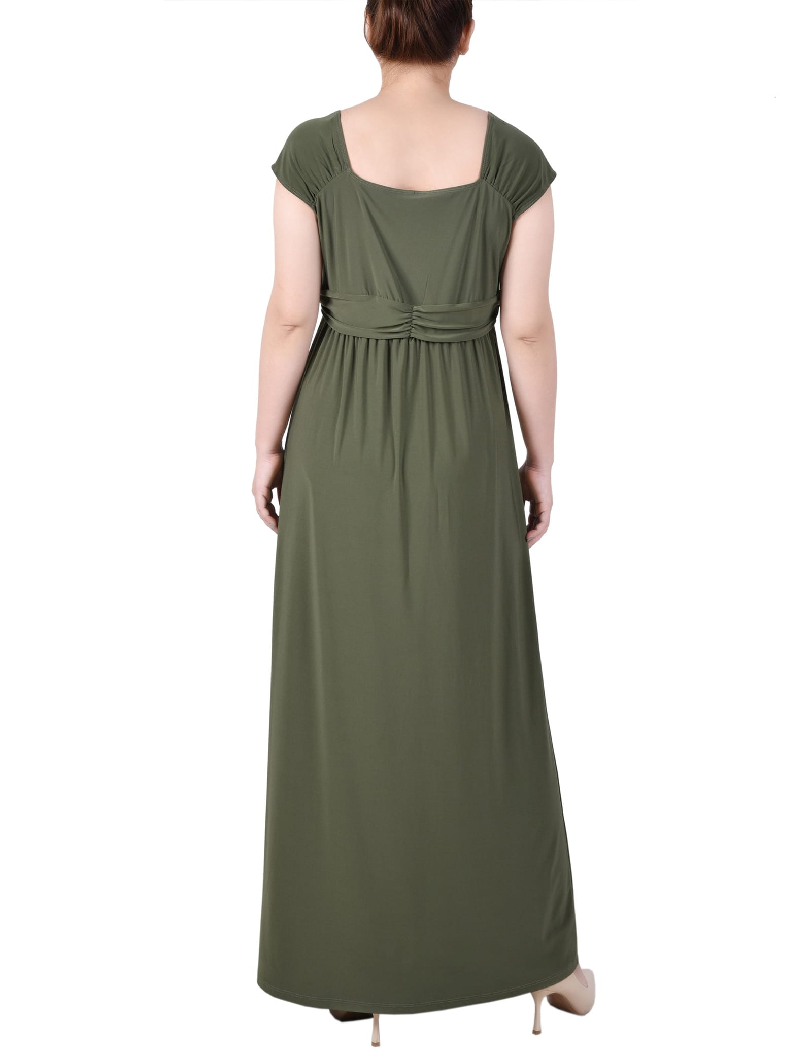 Petite Ruched Empire-Waist Maxi Dress thumbnail 3