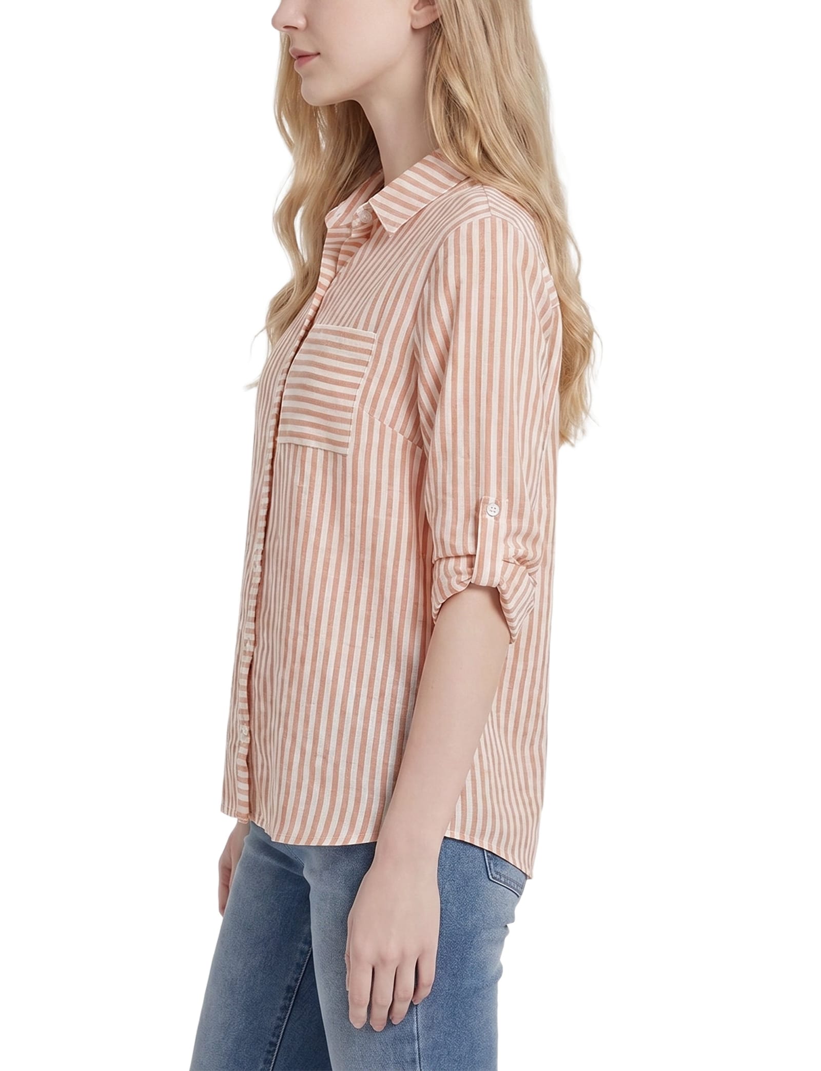 3/4 Sleeve Roll Tab Blouse thumbnail 3
