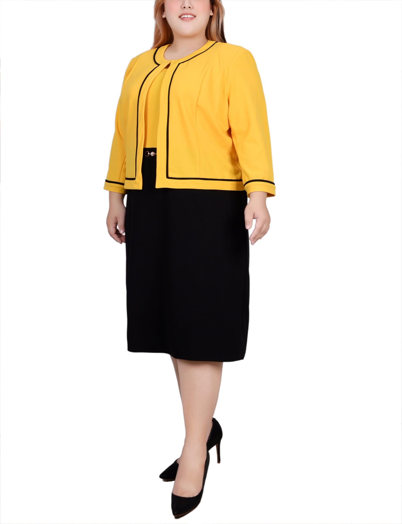 Plus Size 3/4 Sleeve 2 Piece Dress Set thumbnail 4