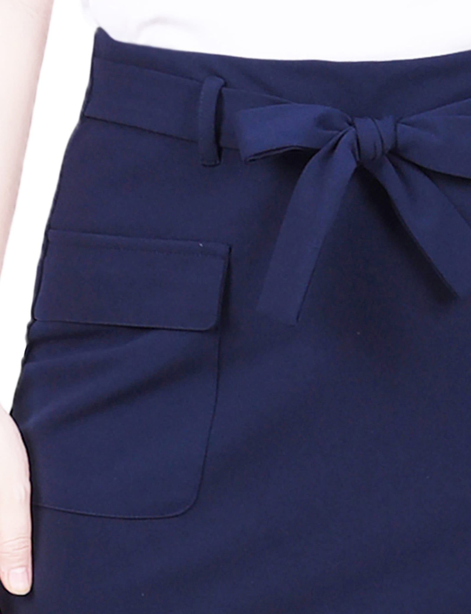 Slim Belted Scuba Crepe Skirt thumbnail 2