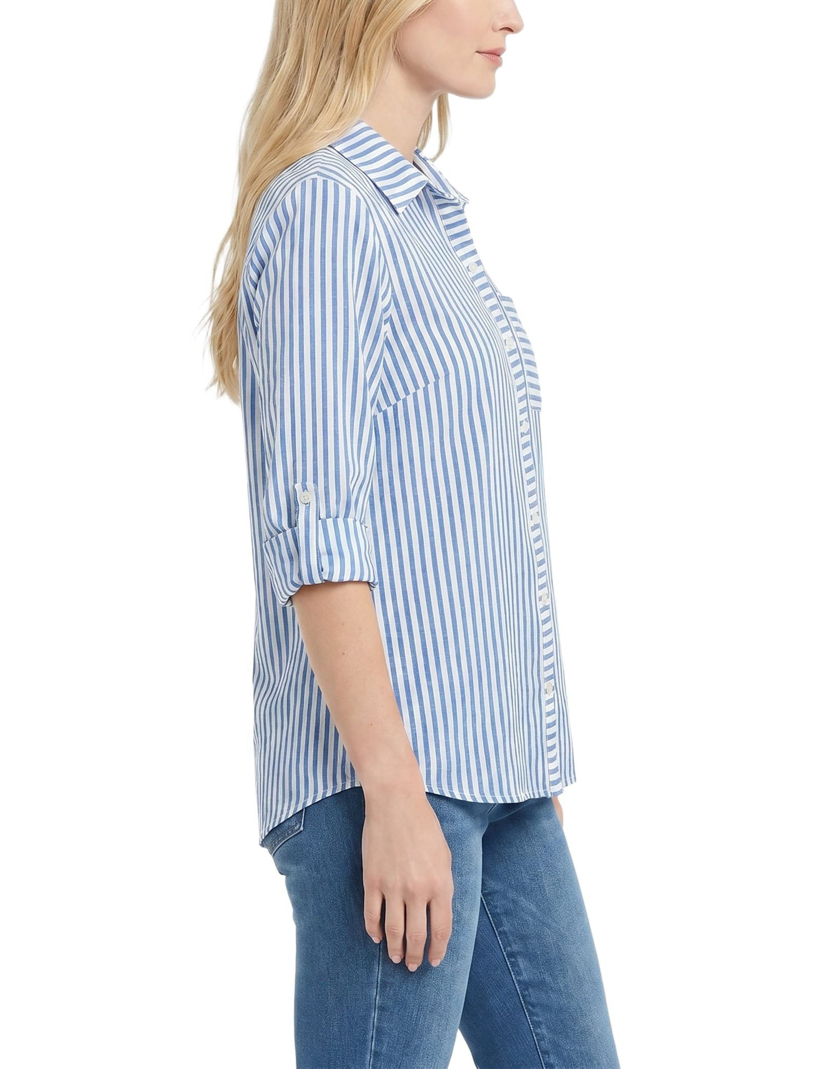 3/4 Sleeve Roll Tab Blouse thumbnail 3