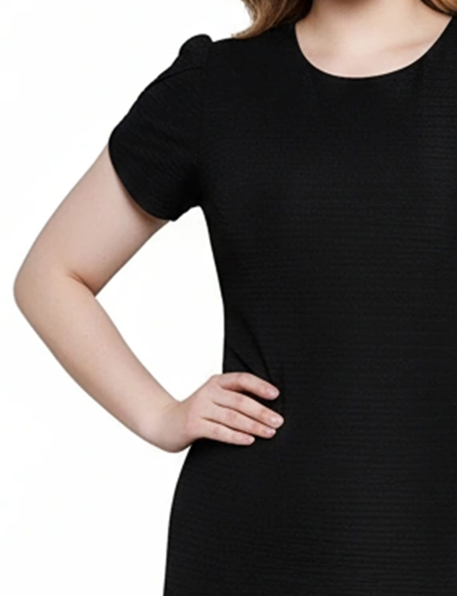 Petite Petal Sleeve Textured Knit Dress thumbnail 3